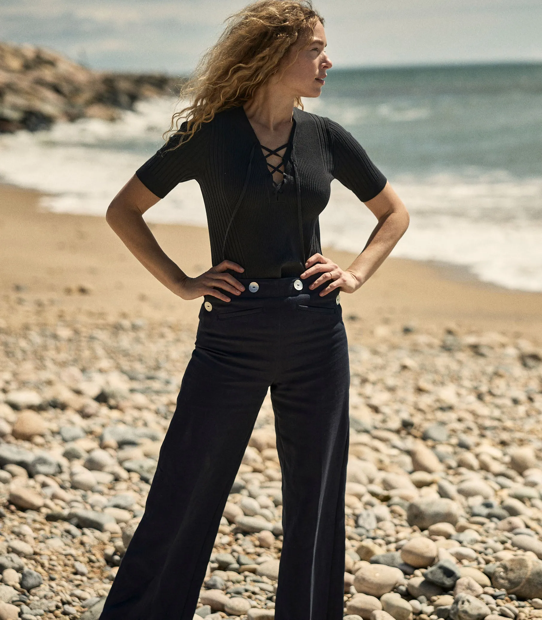 GLENNE PANT -- NAVY sold by Doen