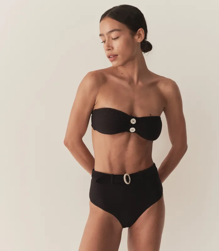 EVORA BIKINI BOTTOM -- NERO sold by Doen