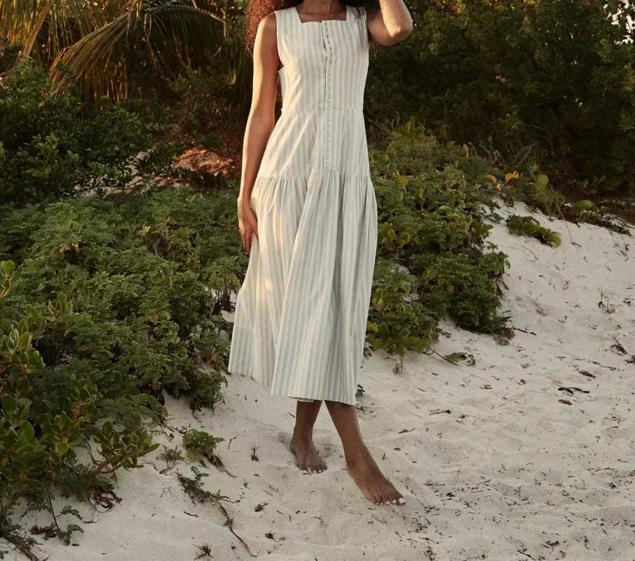 HMD -- REM DRESS -- STRIPED CHAMBRAY sold by Doen