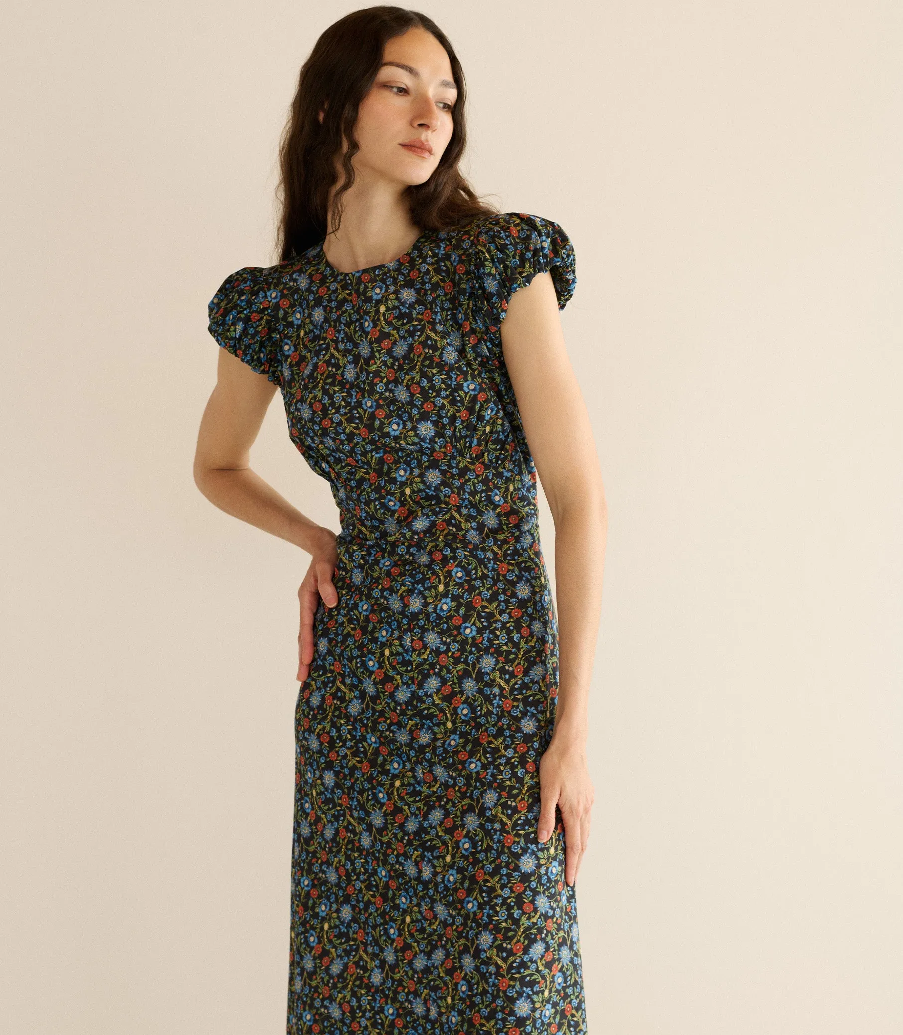 RHODIA DRESS -- NOIR PRAIRIE DE MONTAGNE sold by Doen