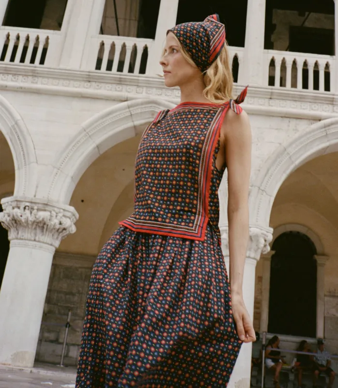 AMALIA TOP -- NOIR MONTMARTRE FOULARD sold by Doen