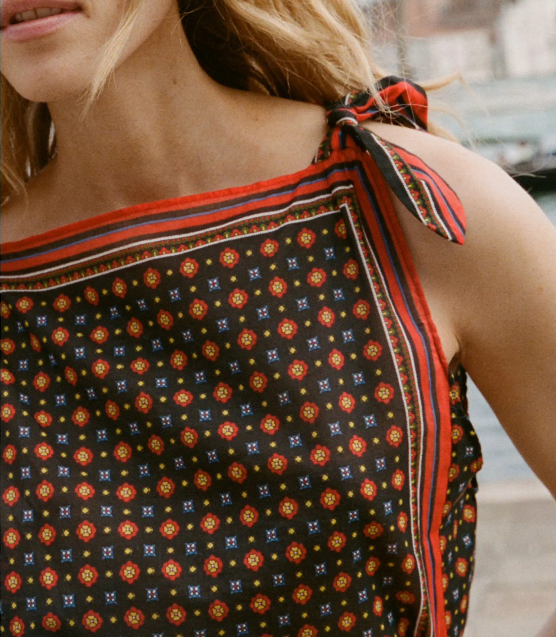 AMALIA TOP -- NOIR MONTMARTRE FOULARD sold by Doen product image thumbnail 5