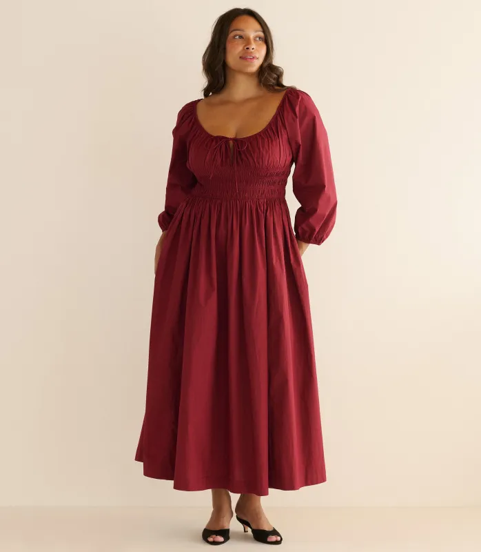 QUINTESSA DRESS -- DEEP CRIMSON sold by Doen