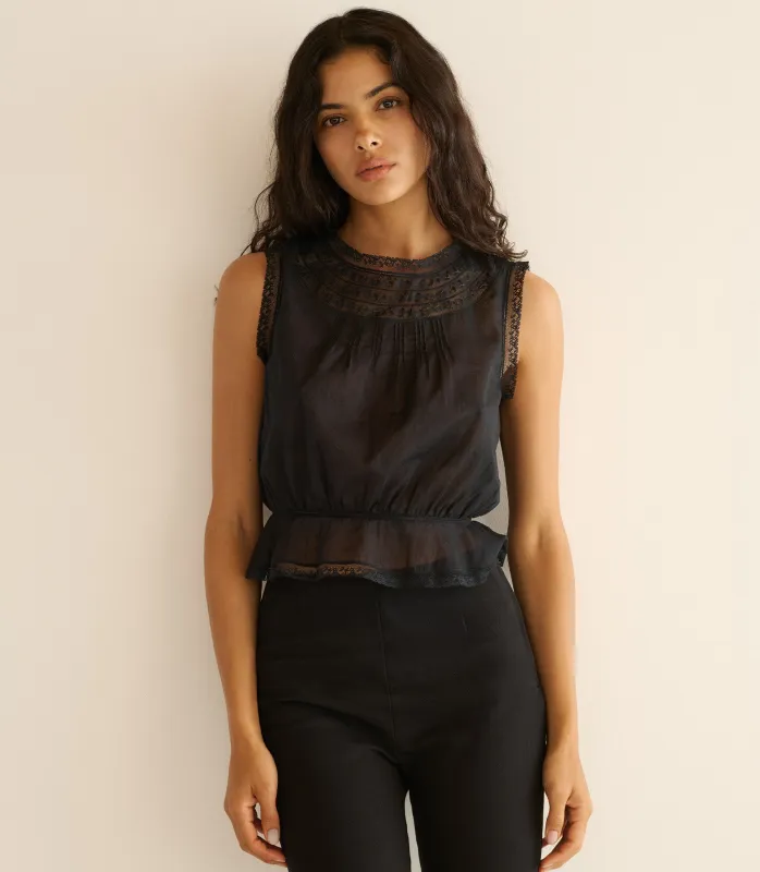 LILIBET TOP -- BLACK sold by Doen