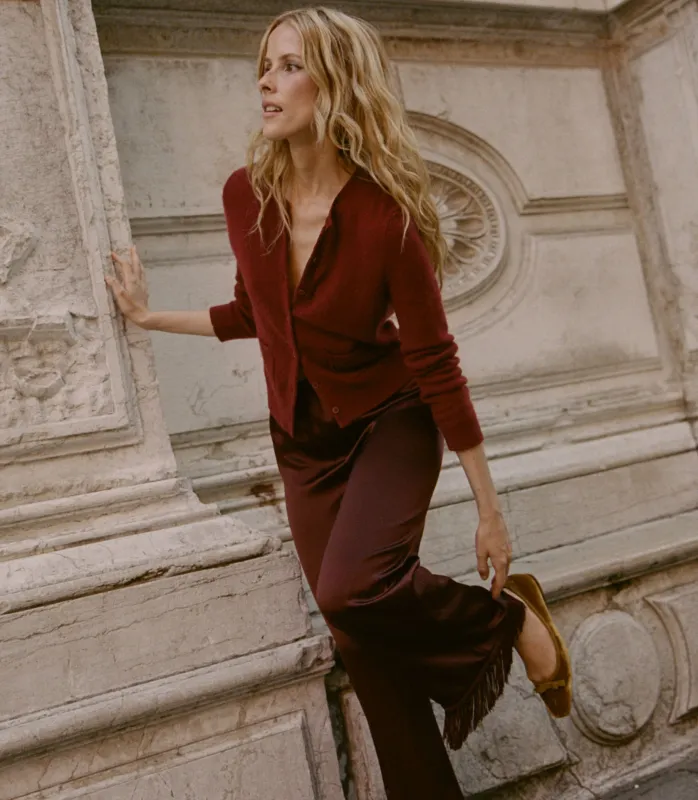 FREYA CASHMERE CARDIGAN -- MALBEC sold by Doen