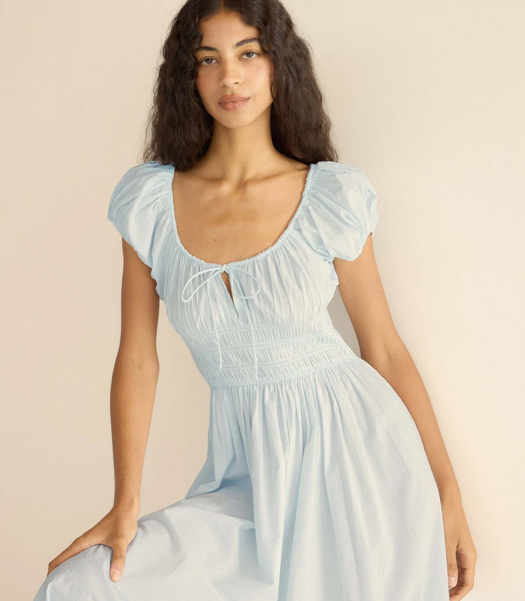 QUINN DRESS -- ALICE BLUE sold by Doen