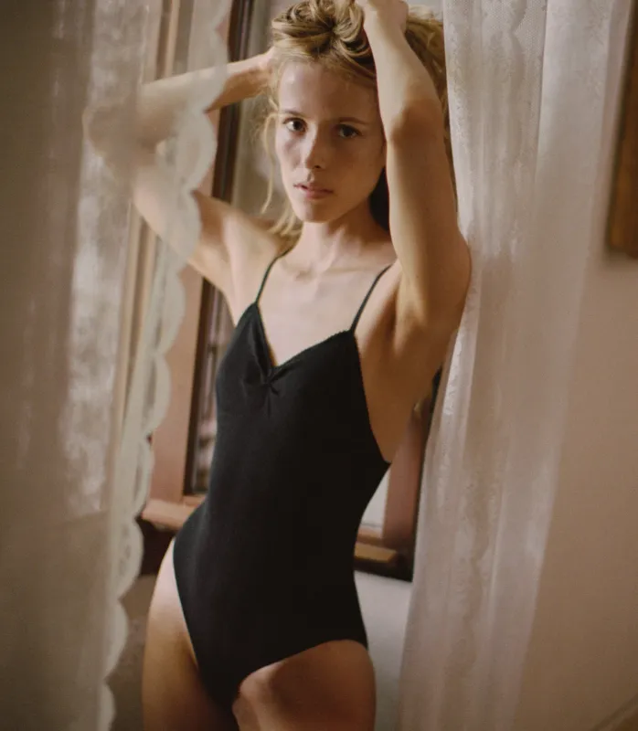 SIGRID BODYSUIT -- BLACK made by Doen