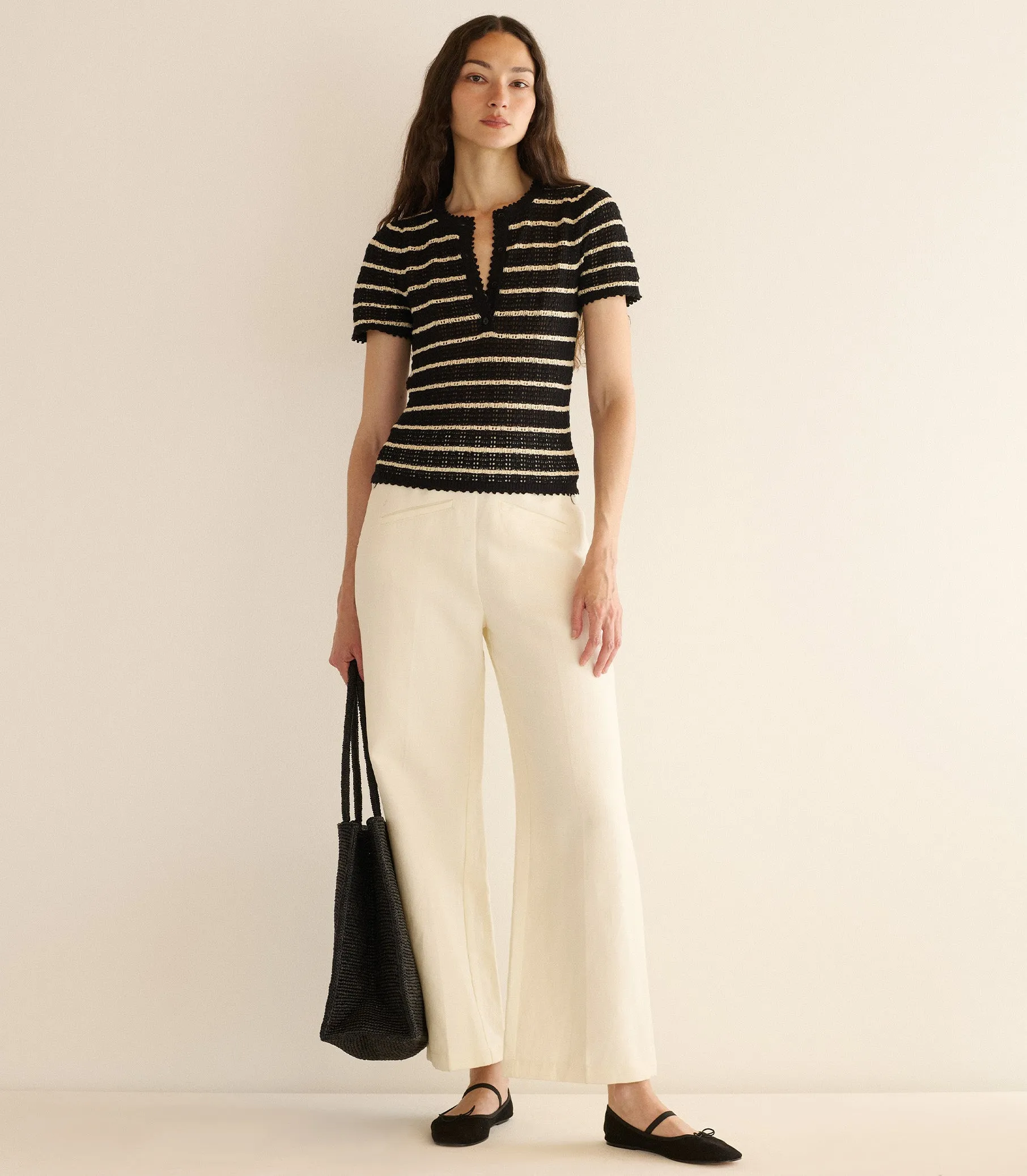 BRANDIE TOP -- NOIR ALLAIRE STRIPE sold by Doen product image thumbnail 4