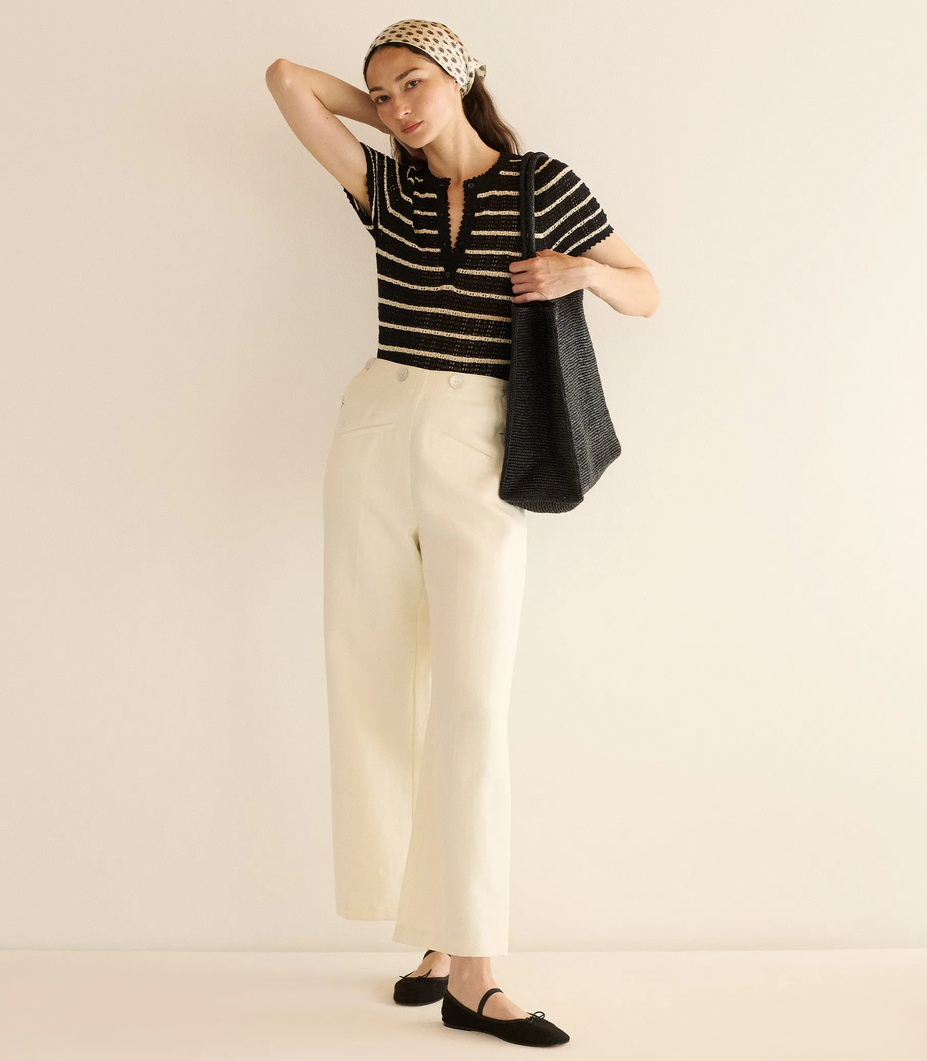 BRANDIE TOP -- NOIR ALLAIRE STRIPE sold by Doen product image thumbnail 3