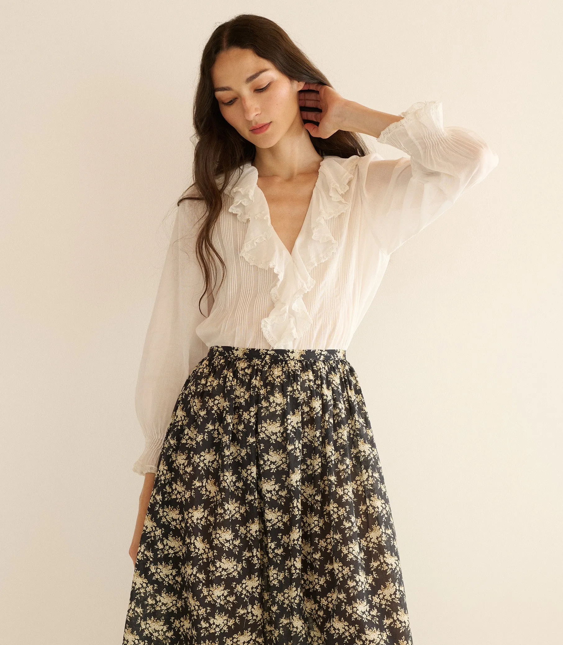 MARCIE SKIRT -- NOIR ROSIER FLORAL sold by Doen product image thumbnail 3