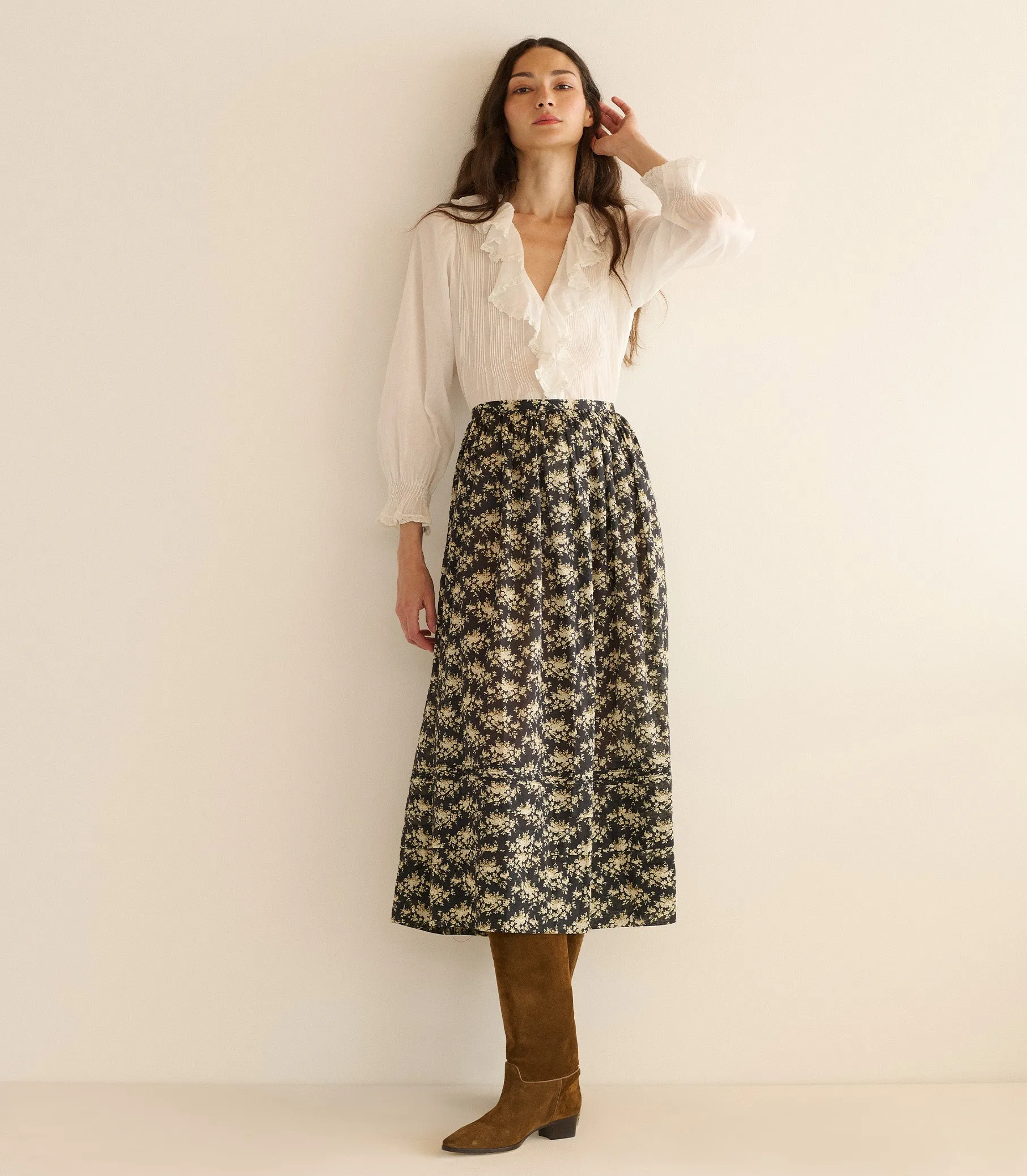 MARCIE SKIRT -- NOIR ROSIER FLORAL sold by Doen product image thumbnail 2