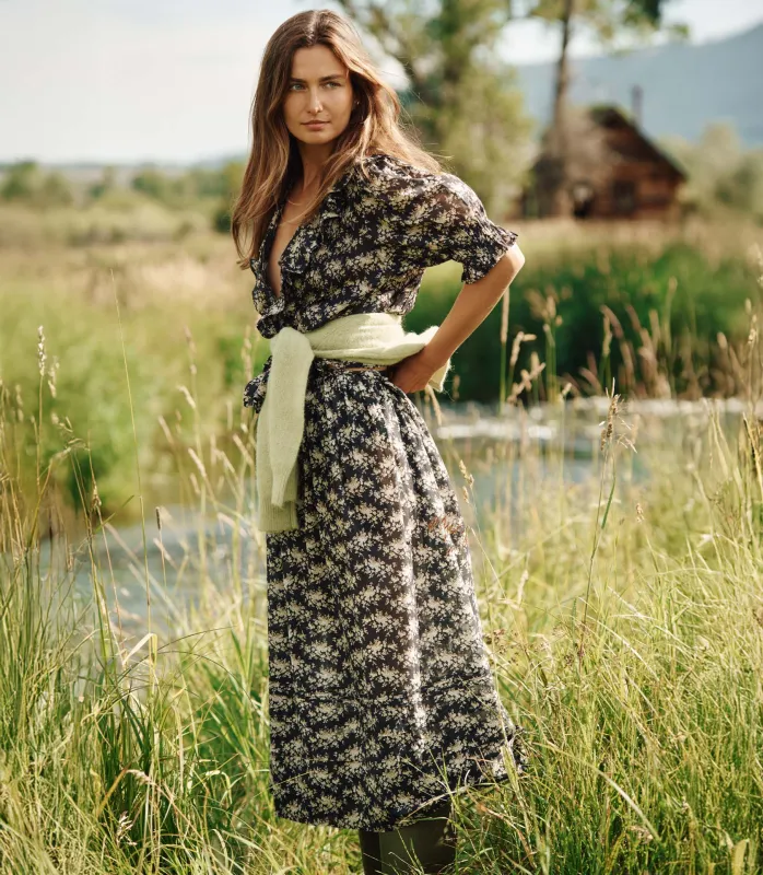 MARCIE SKIRT -- NOIR ROSIER FLORAL made by Doen