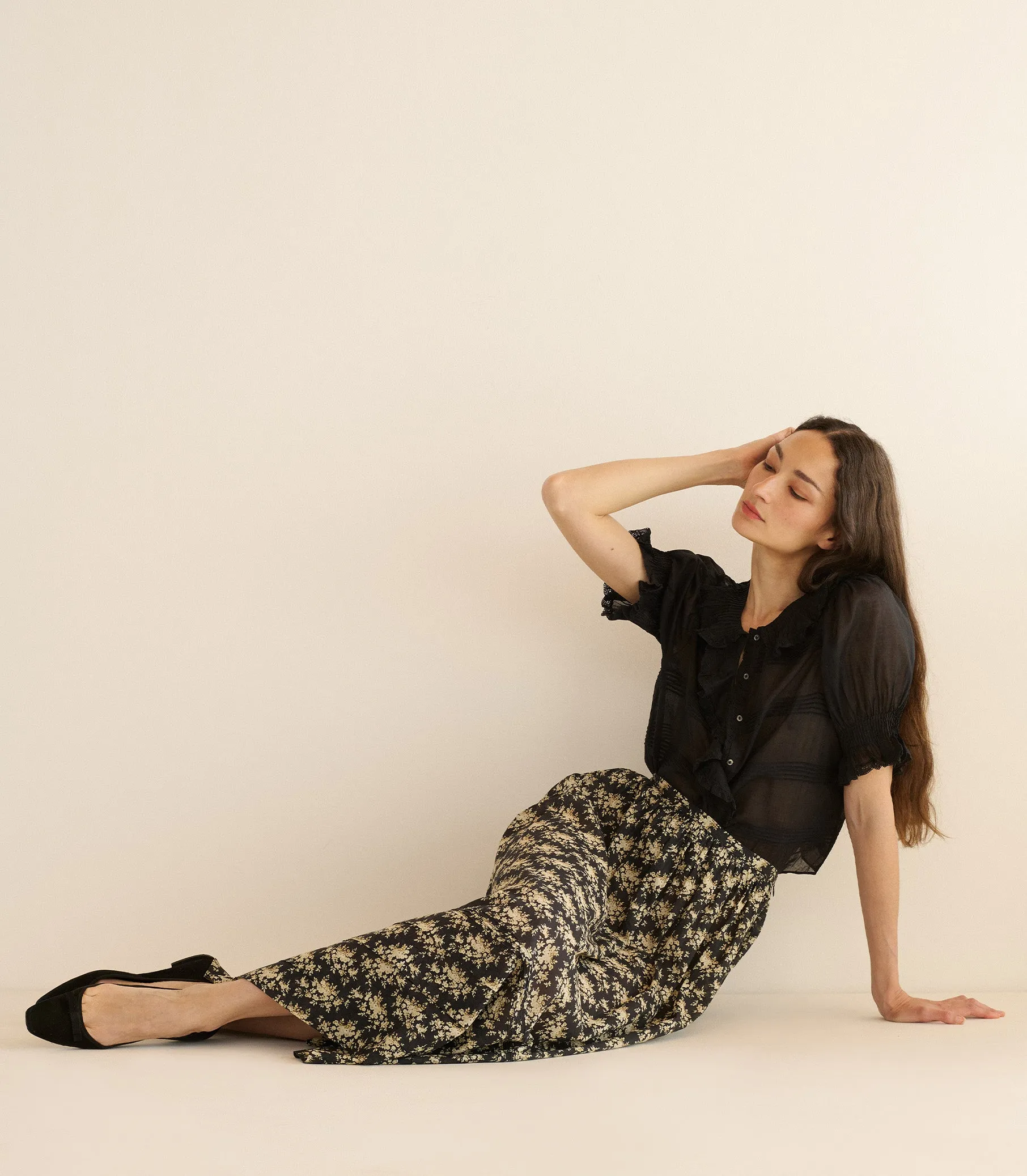 MARCIE SKIRT -- NOIR ROSIER FLORAL sold by Doen product image thumbnail 5