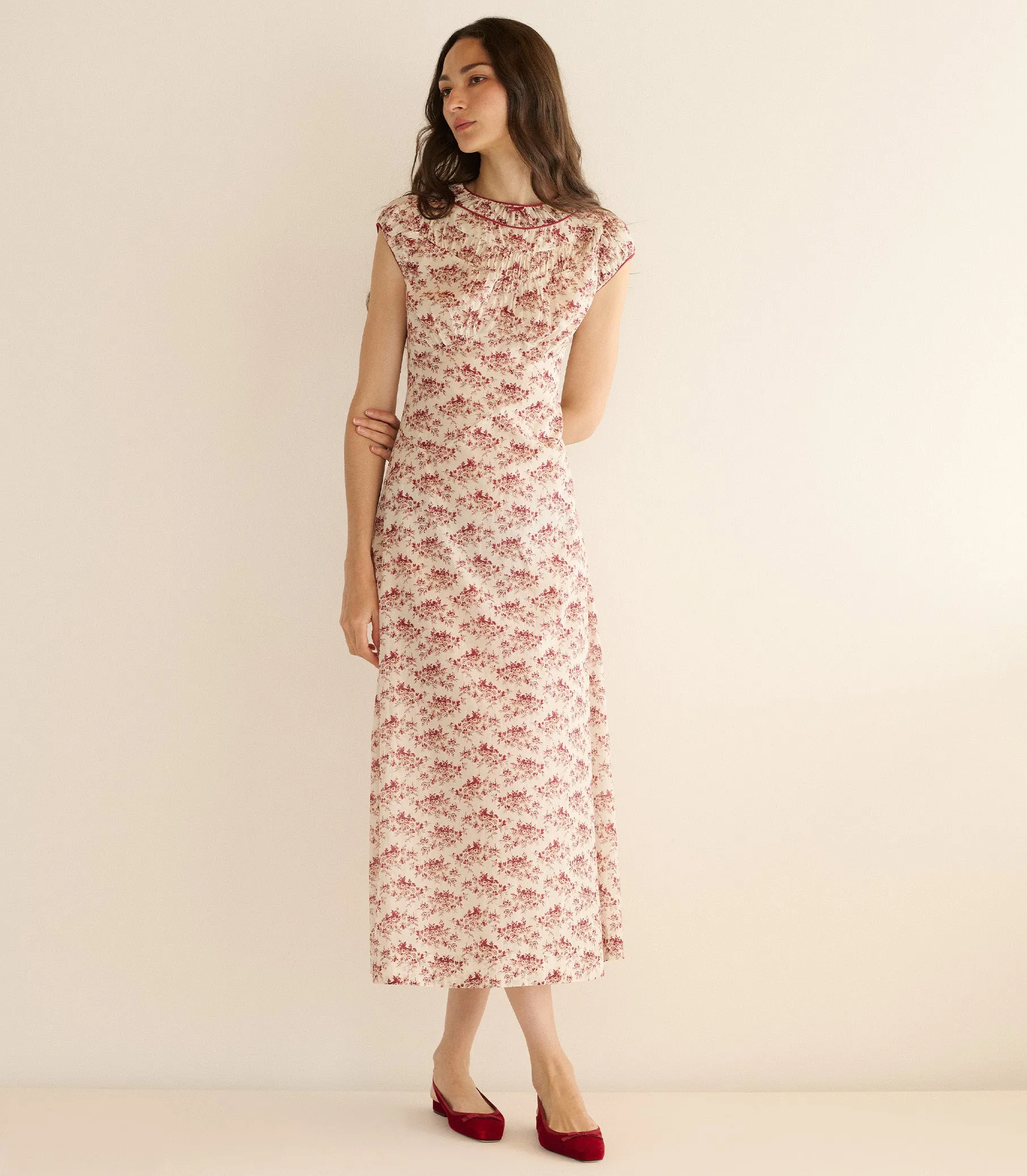 RAPHAELA DRESS -- IVORY ROSIER FLORAL sold by Doen product image thumbnail 3