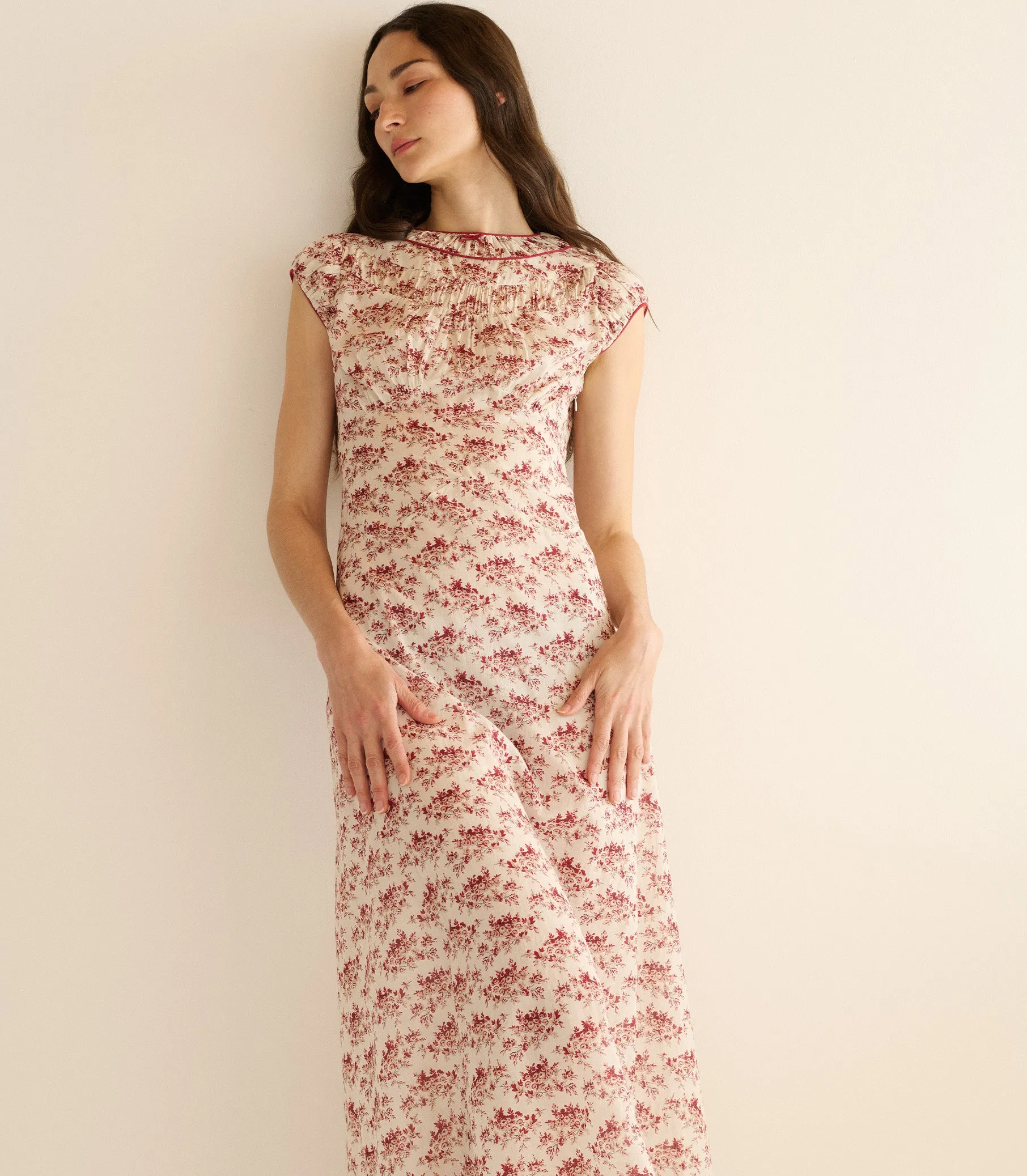 RAPHAELA DRESS -- IVORY ROSIER FLORAL sold by Doen product image thumbnail 2