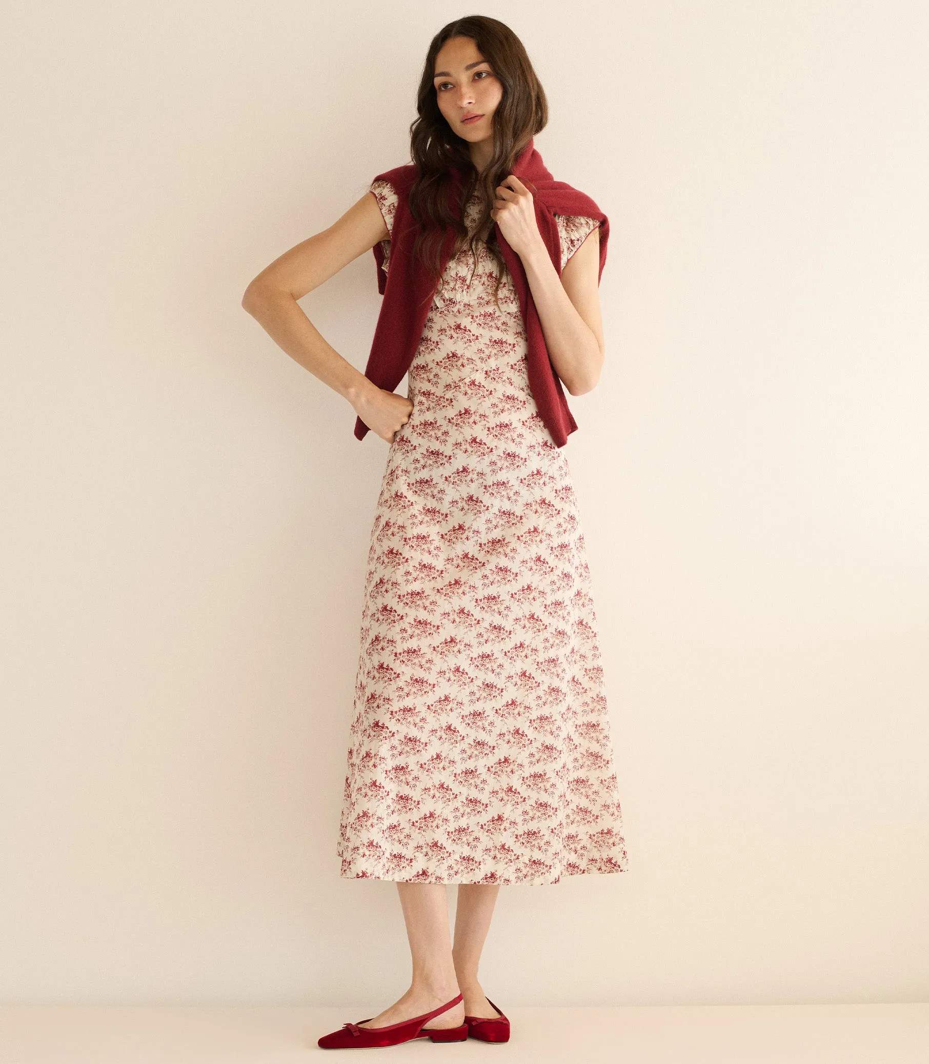 RAPHAELA DRESS -- IVORY ROSIER FLORAL sold by Doen product image thumbnail 4