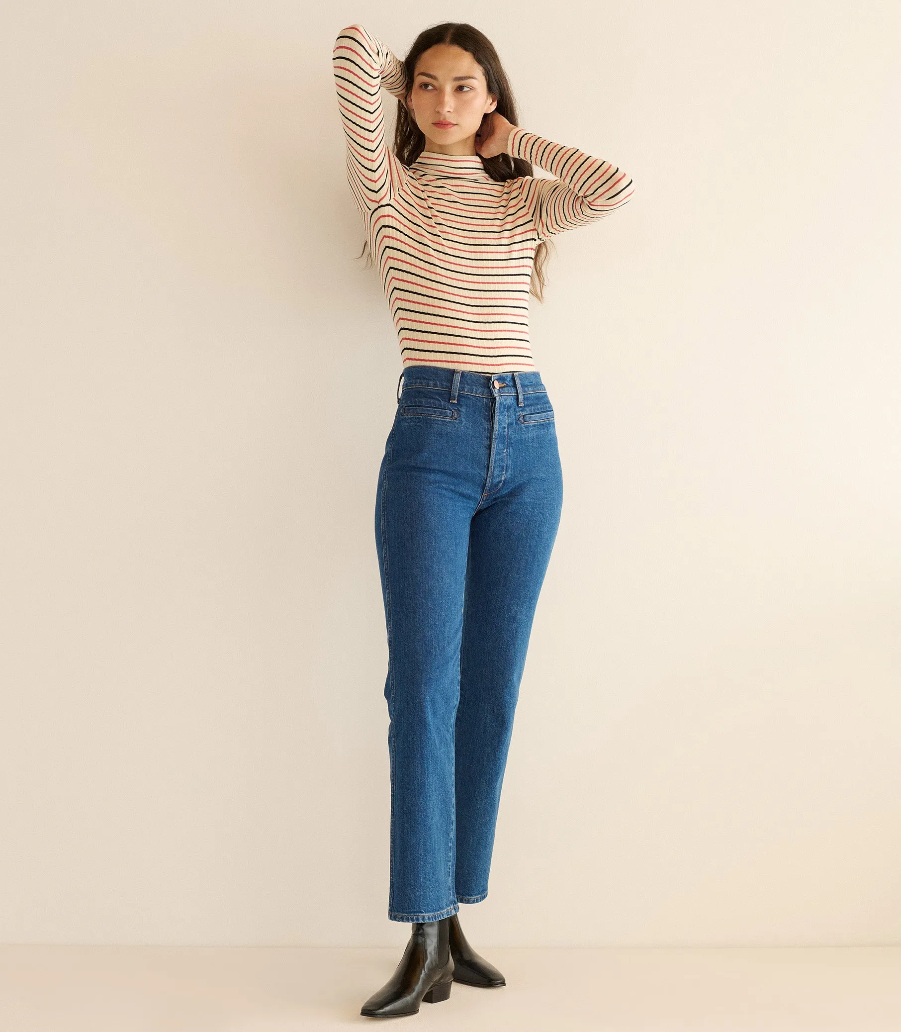 GINEVRA TEE -- RIVIERA STRIPE sold by Doen