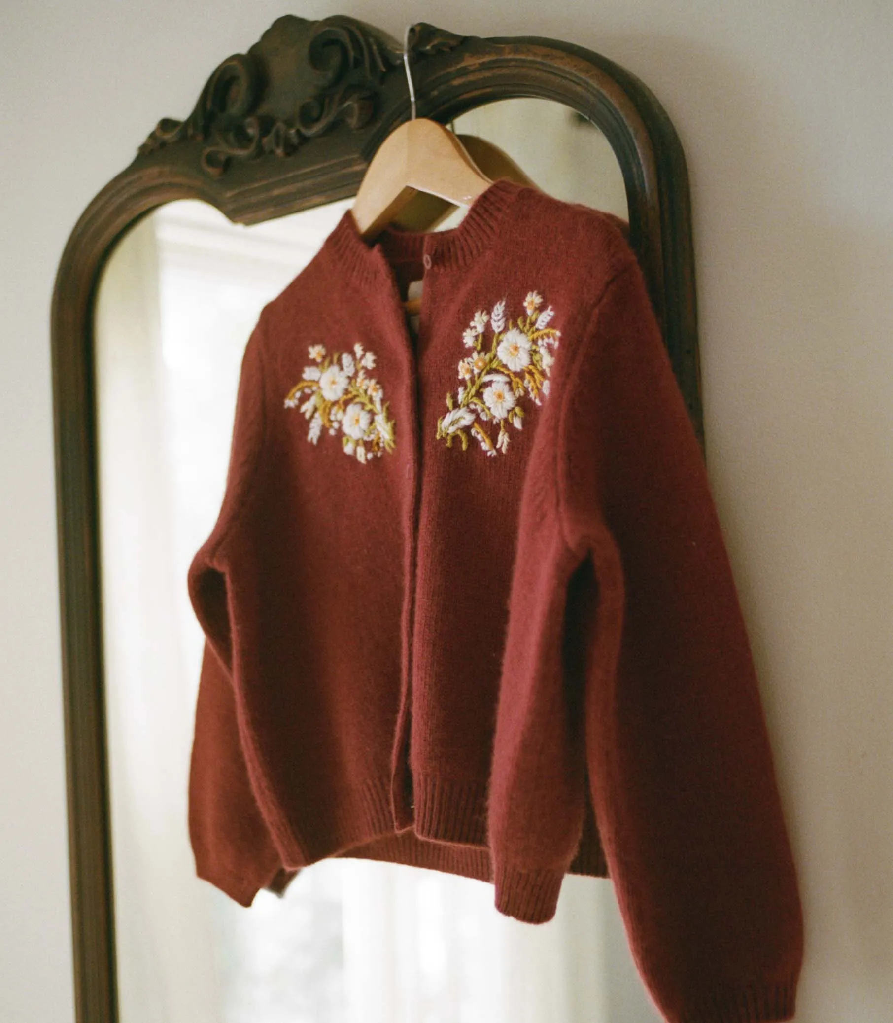 BABETTE CASHMERE CARDIGAN -- MALBEC FLORAL EMBROIDERY sold by Doen product image thumbnail 5