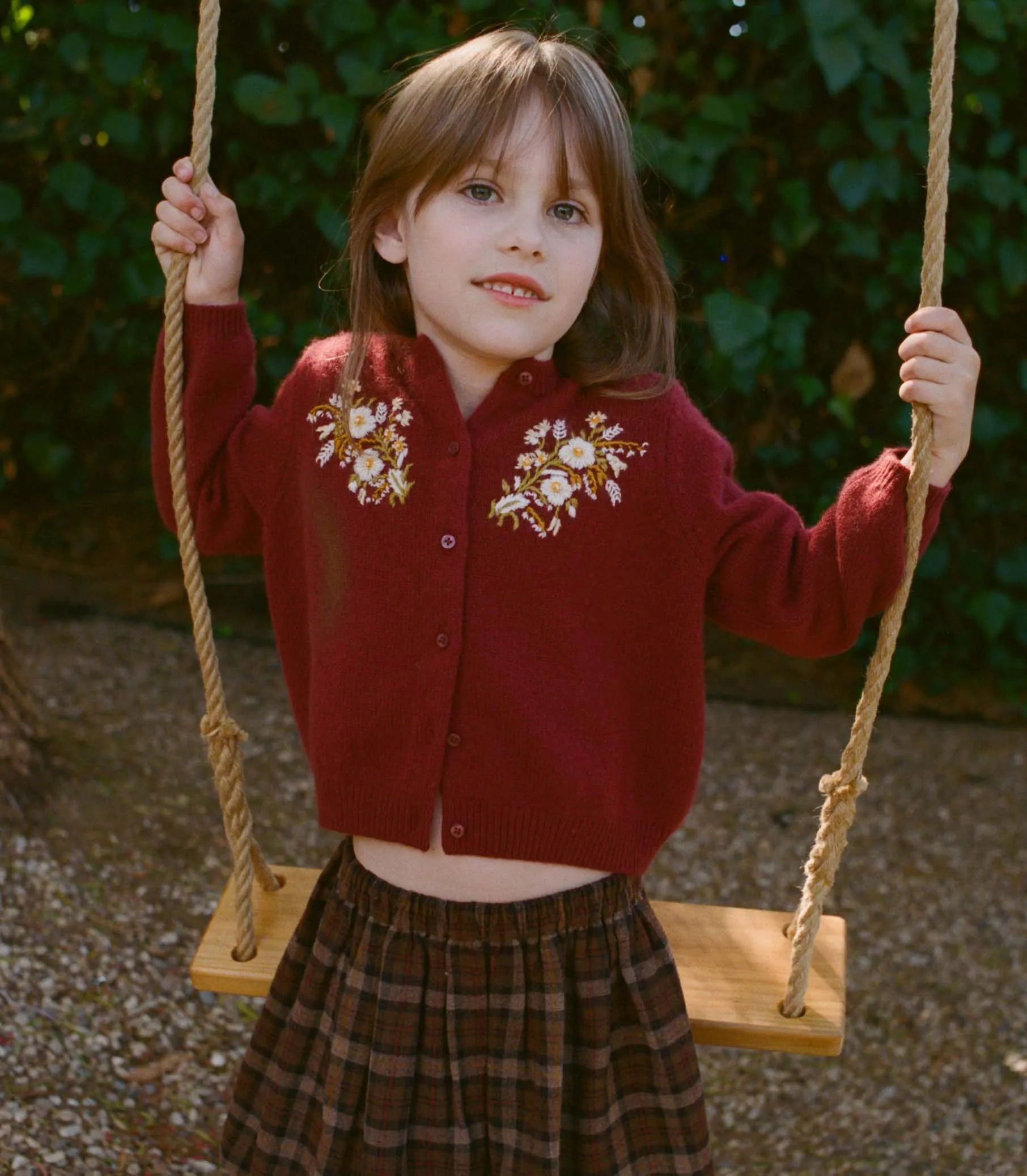 BABETTE CASHMERE CARDIGAN -- MALBEC FLORAL EMBROIDERY sold by Doen product image thumbnail 3