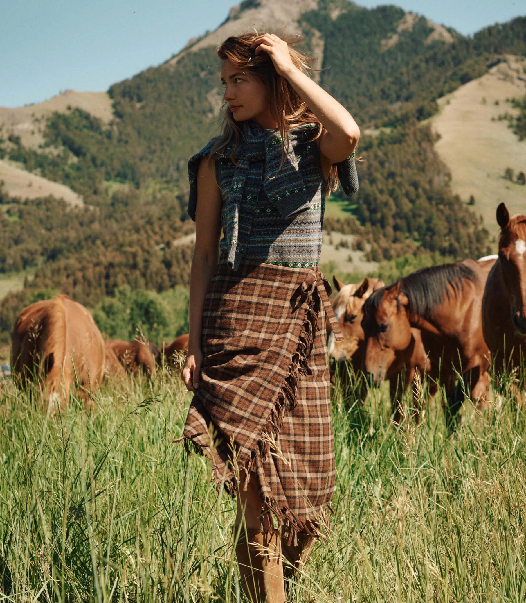 SASKIA SKIRT -- CORNWALL PLAID sold by Doen product image thumbnail 2