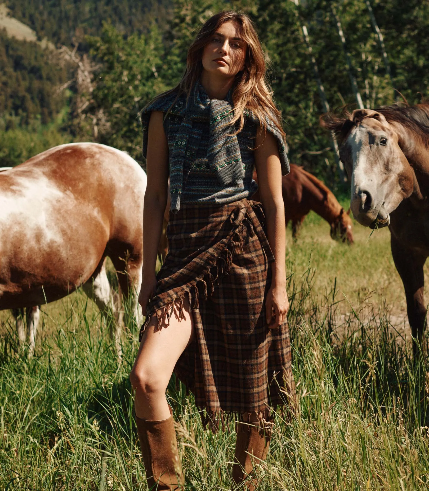 SASKIA SKIRT -- CORNWALL PLAID sold by Doen product image thumbnail 3