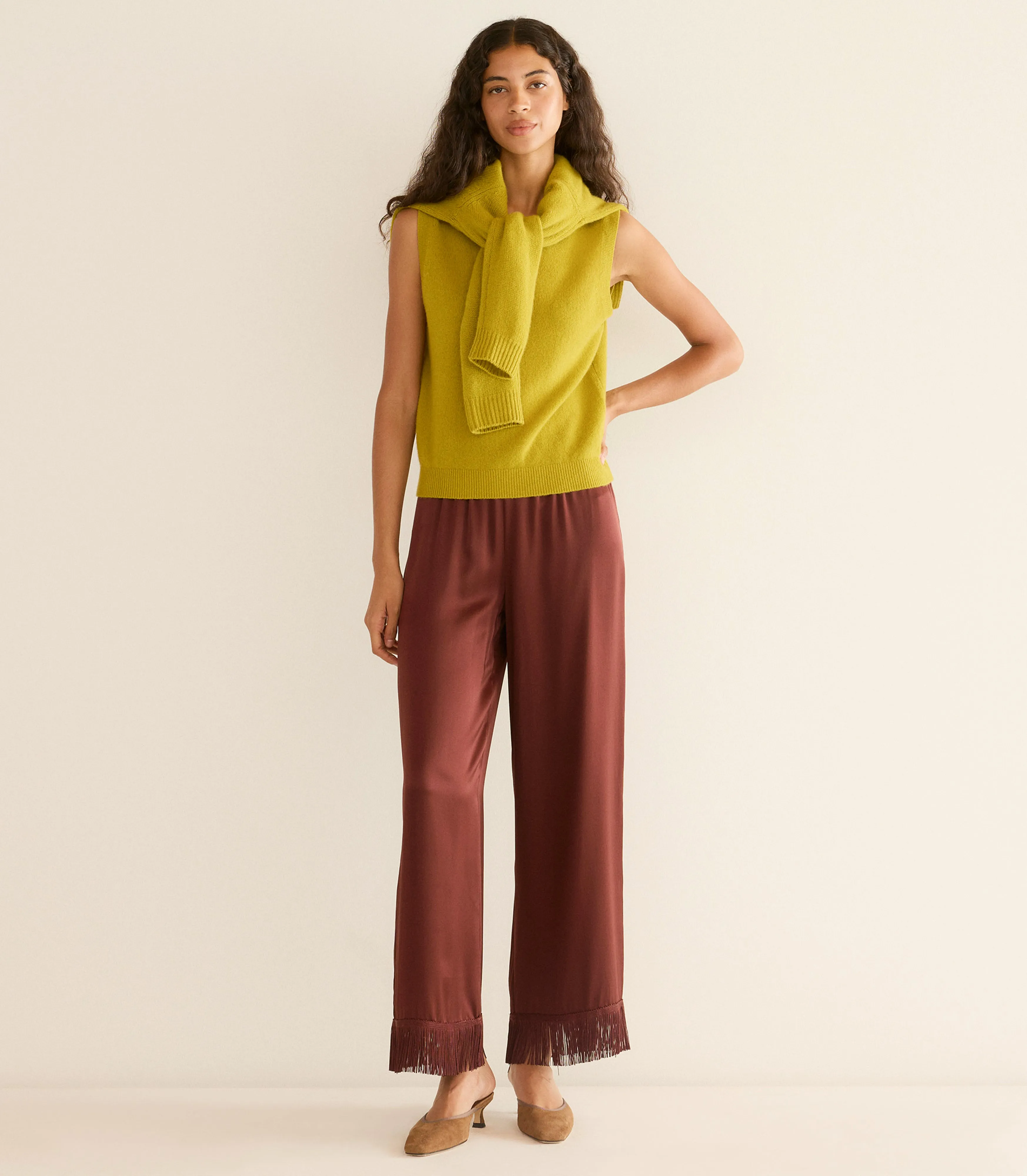 DAMIA CASHMERE VEST -- ANTIQUE MOSS sold by Doen product image thumbnail 2