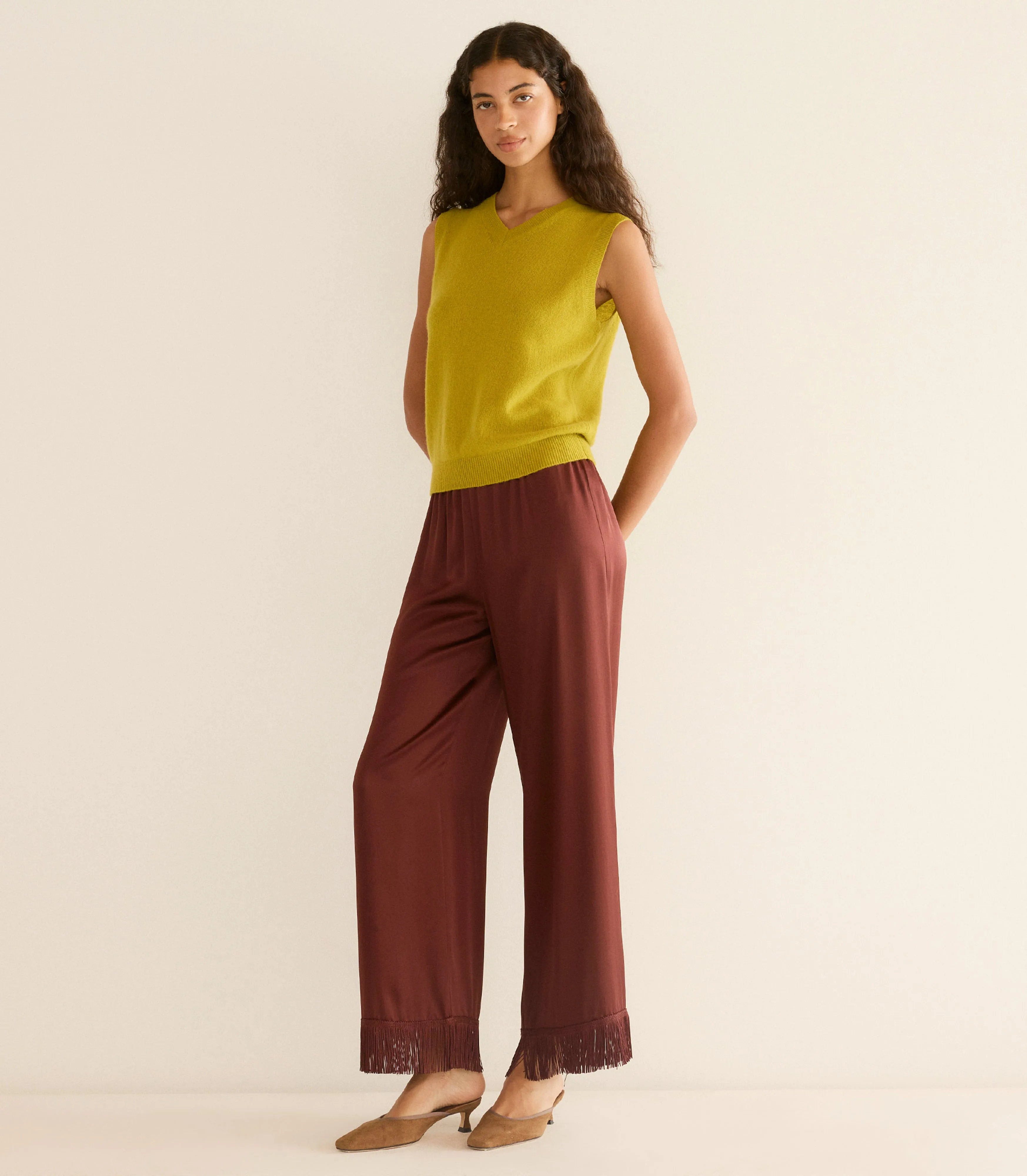 DAMIA CASHMERE VEST -- ANTIQUE MOSS sold by Doen product image thumbnail 3