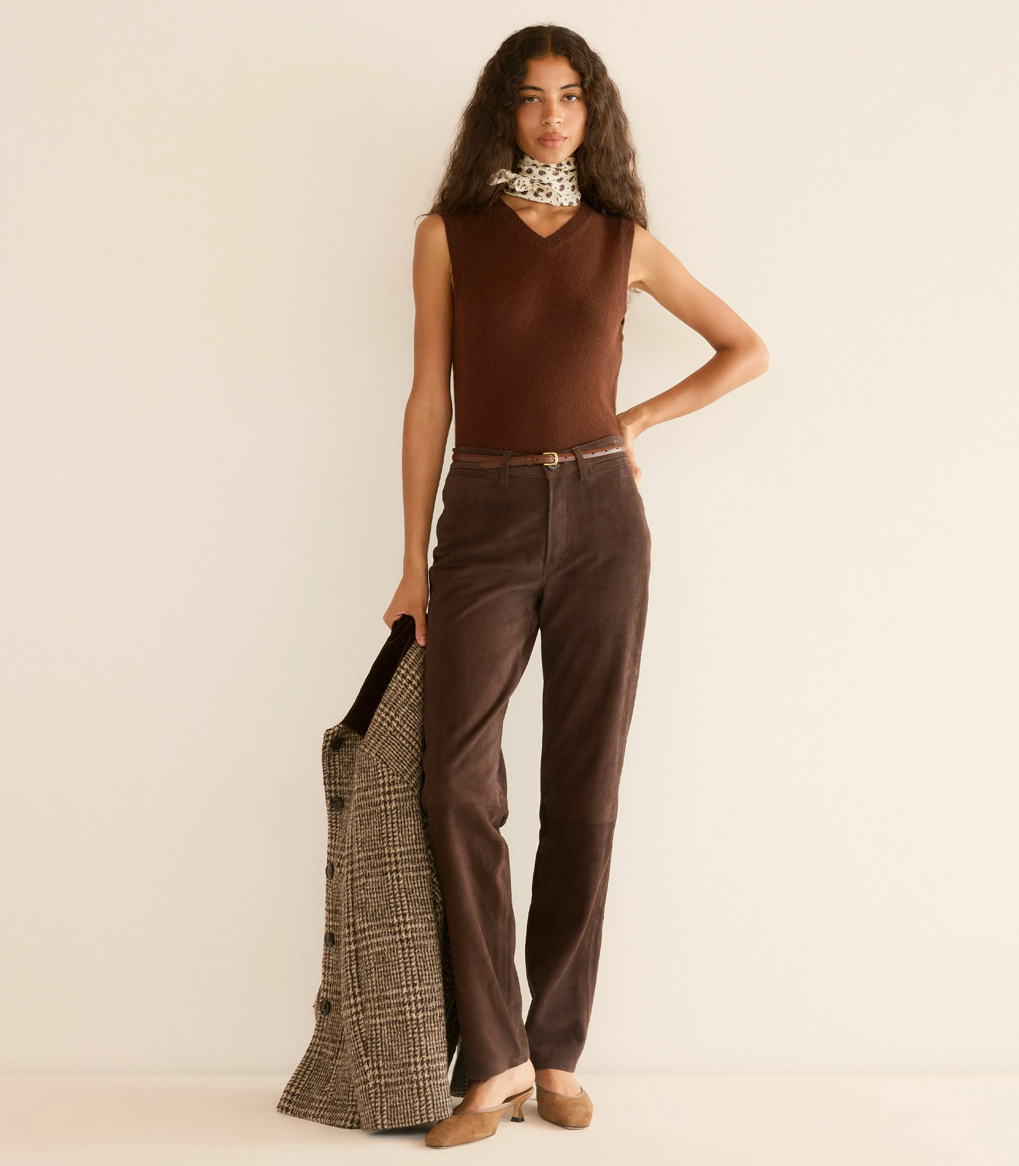 DAMIA CASHMERE VEST -- DARK UMBER sold by Doen product image thumbnail 2