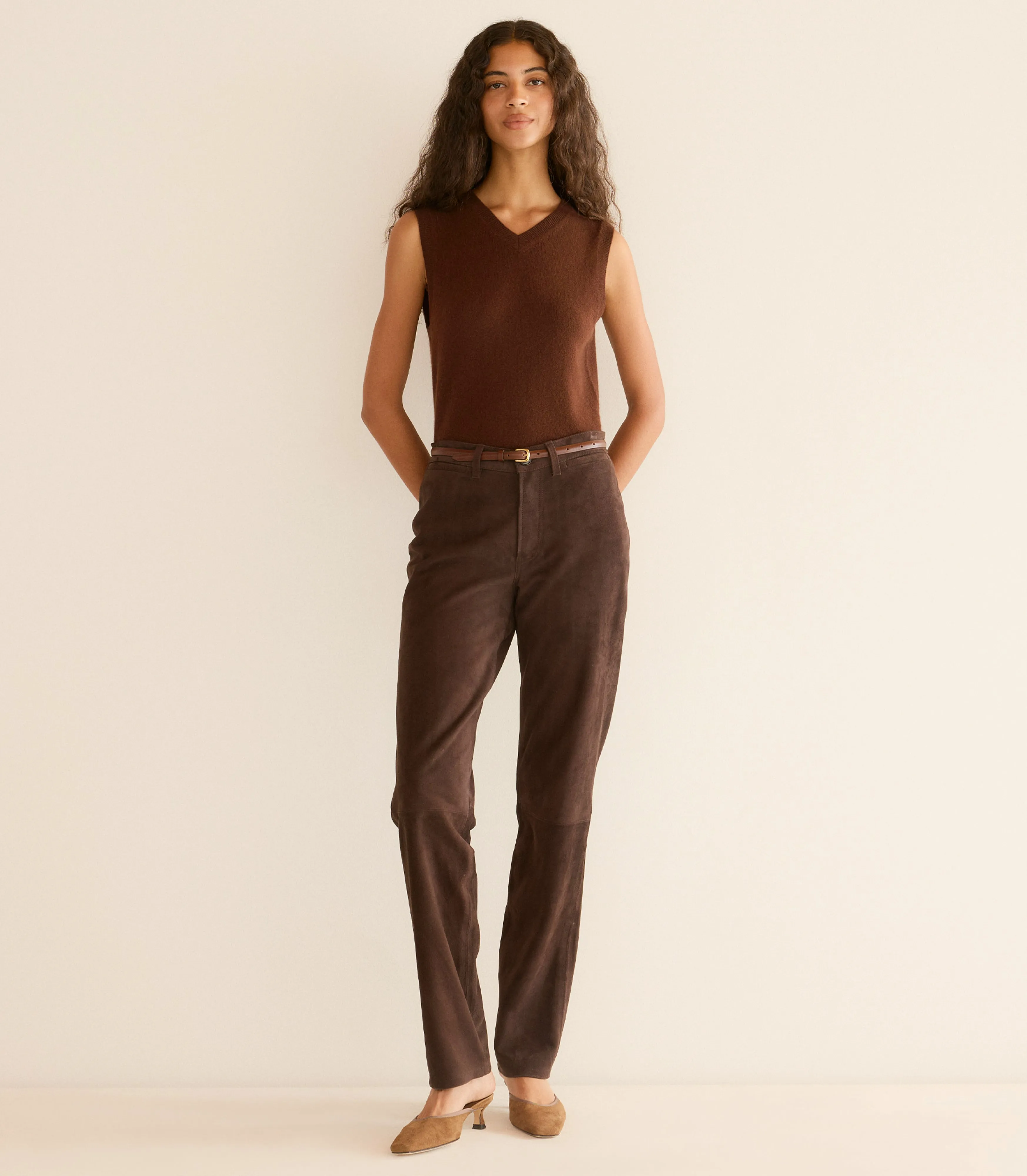 DAMIA CASHMERE VEST -- DARK UMBER sold by Doen product image thumbnail 4