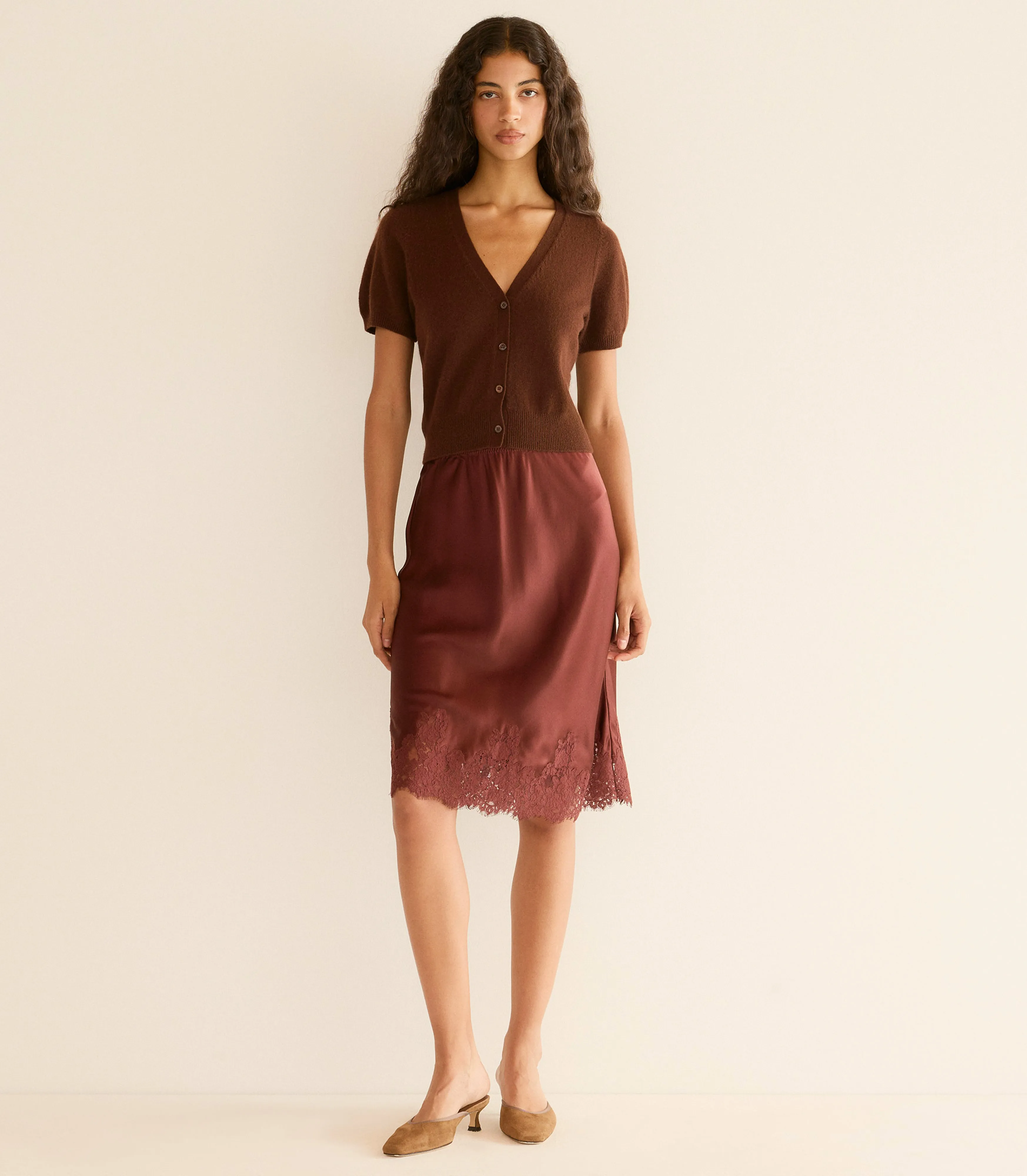 ARELLA CASHMERE CARDIGAN -- DARK UMBER sold by Doen product image thumbnail 3