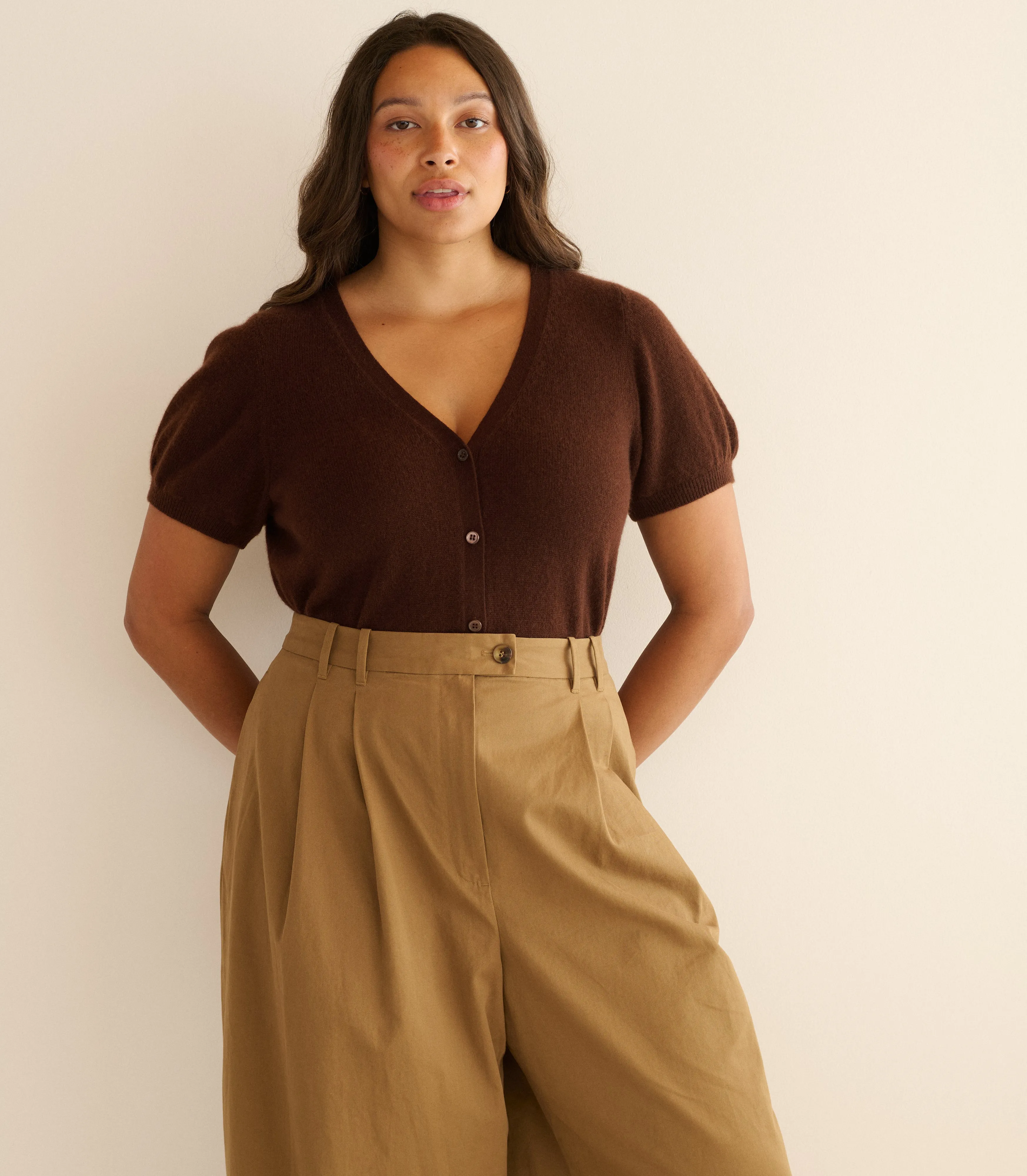 ARELLA CASHMERE CARDIGAN -- DARK UMBER sold by Doen product image thumbnail 2