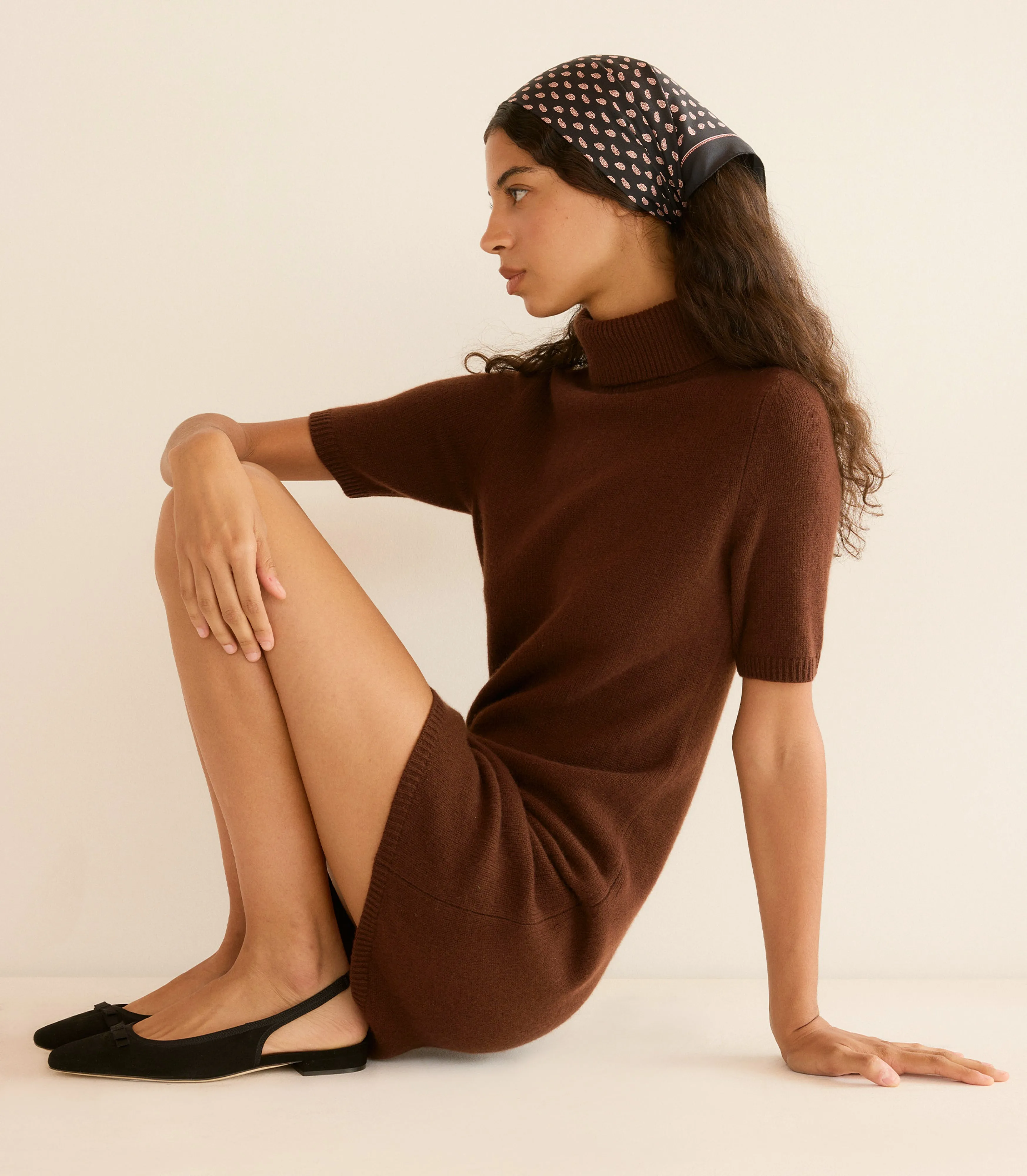 AGATHE CASHMERE DRESS -- DARK UMBER sold by Doen product image thumbnail 4