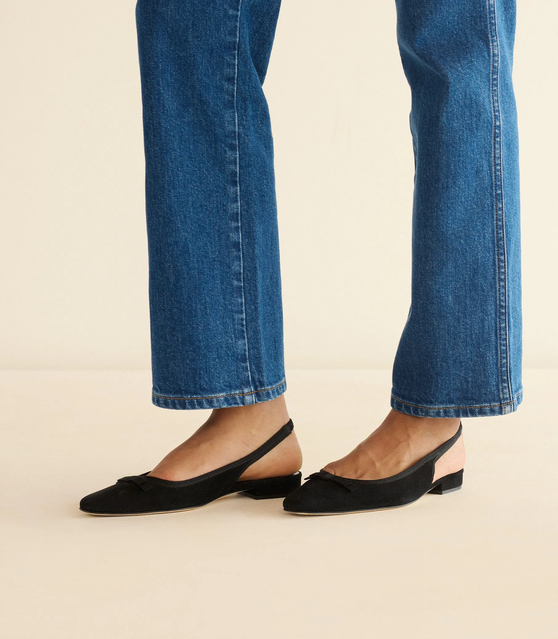 COSSIMA SLINGBACK -- BLACK SUEDE sold by Doen