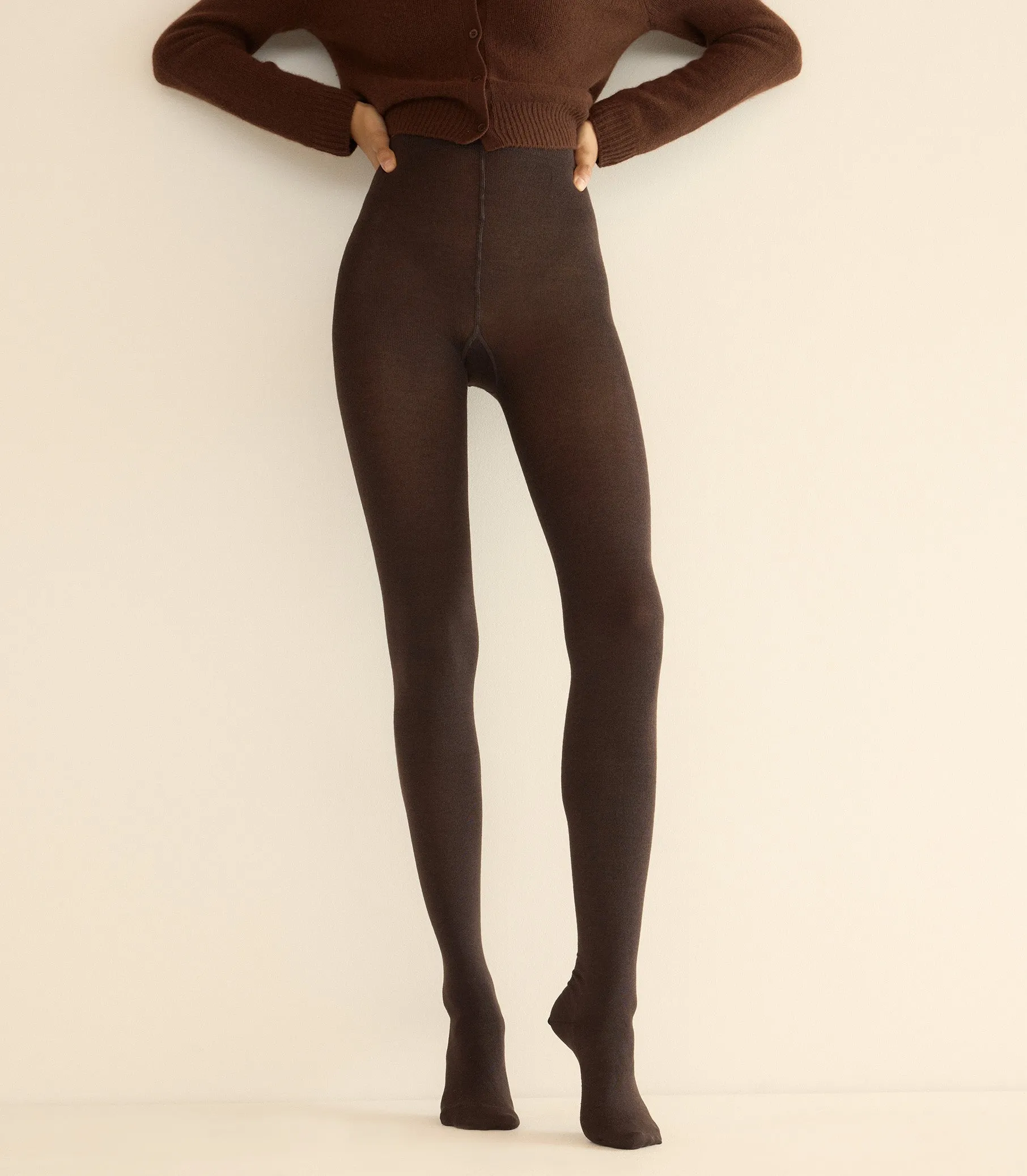 WOLFORD MERINO TIGHTS -- SOFT CACAO sold by Doen product image thumbnail 4