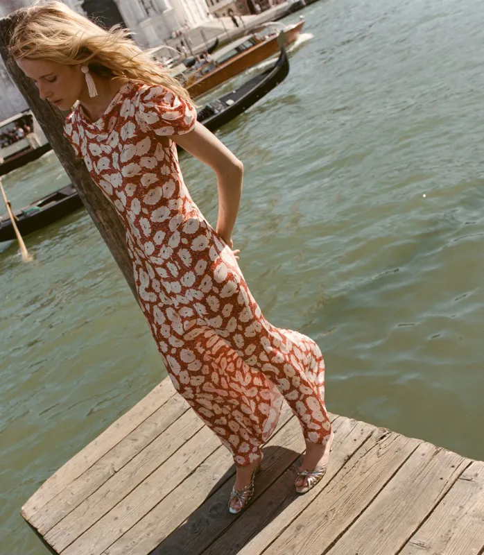 ALNA DRESS -- ROUGE FLEURS D'ANEMONE sold by Doen