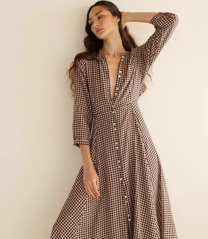 MADELAINE DRESS -- DELPHINE PLAID sold by Doen