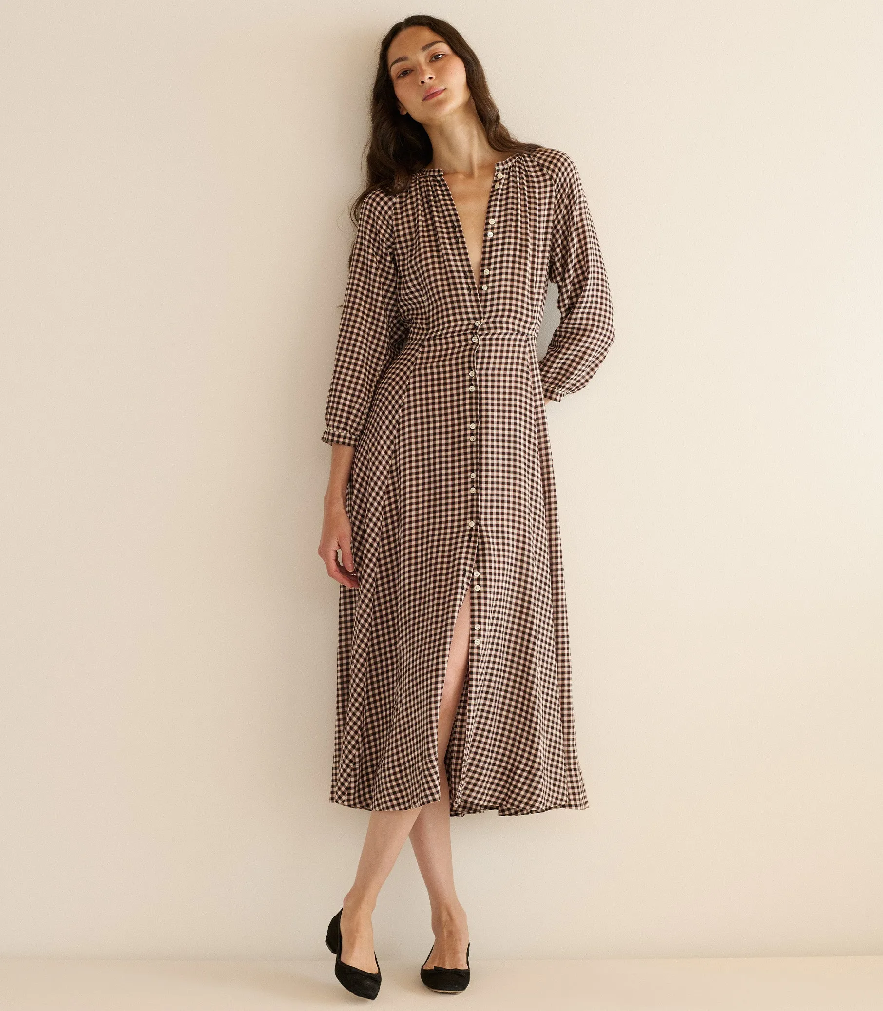 MADELAINE DRESS -- DELPHINE PLAID sold by Doen product image thumbnail 3