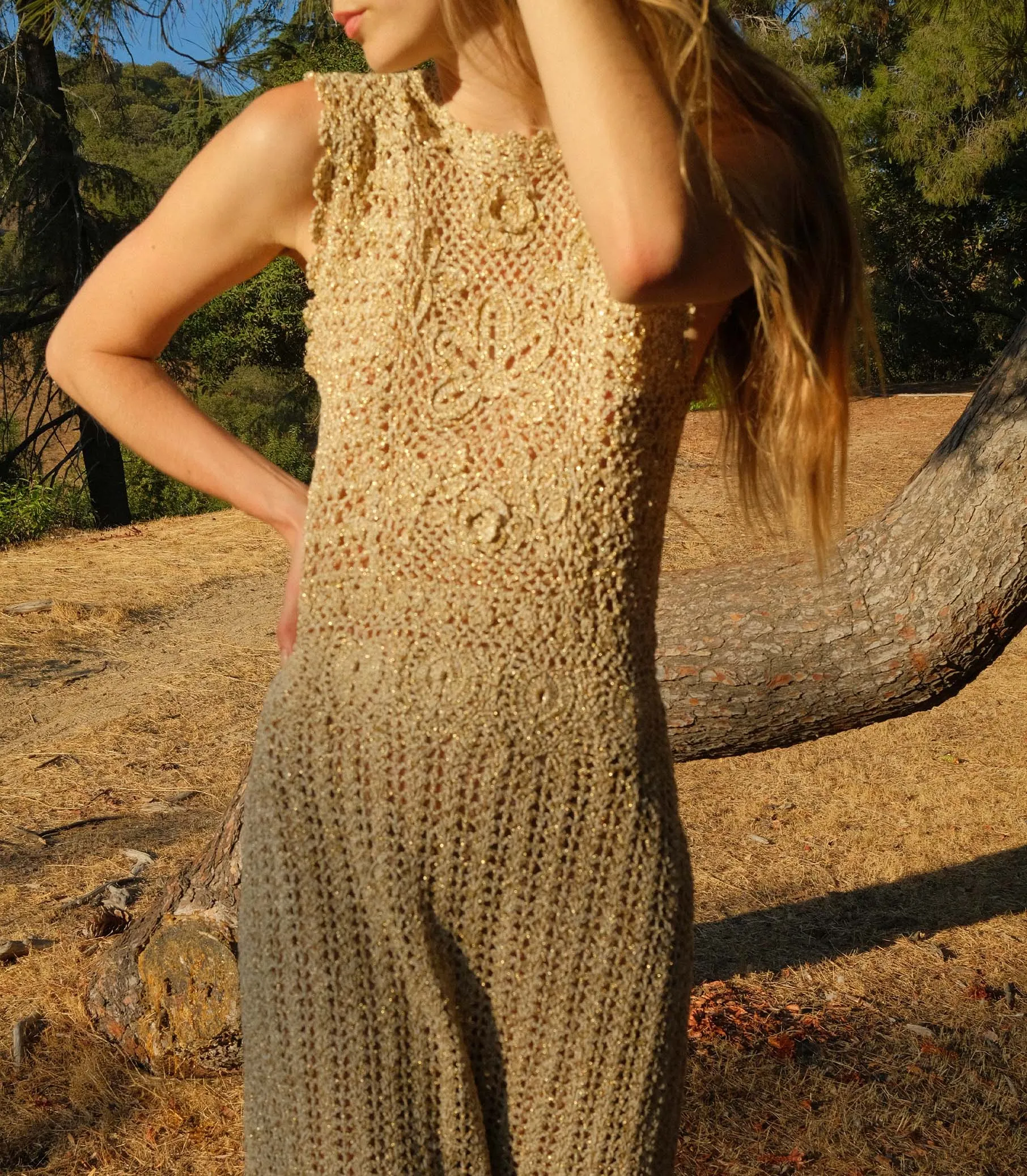 ESMINA DRESS -- METALLIC GOLD sold by Doen product image thumbnail 5