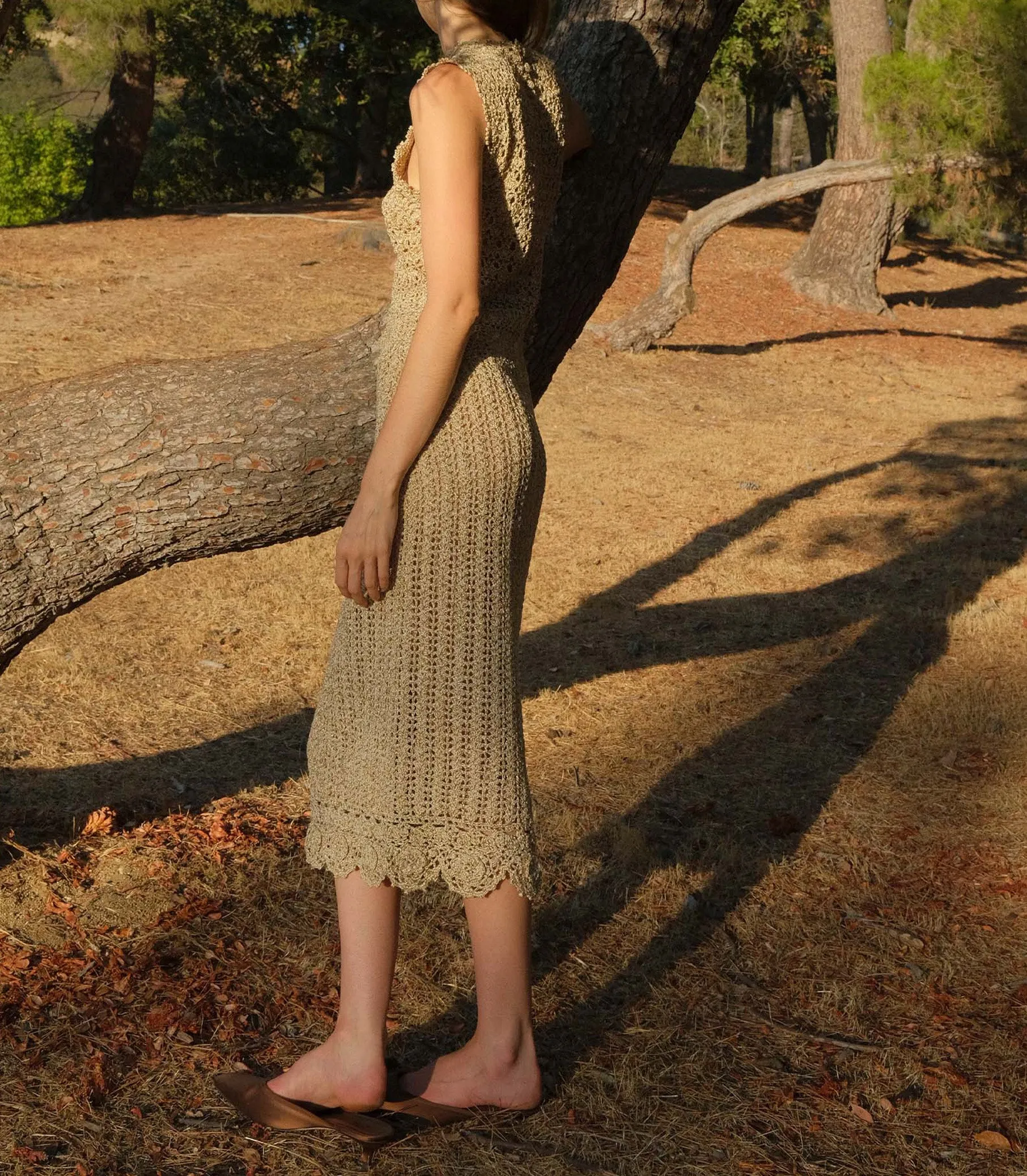 ESMINA DRESS -- METALLIC GOLD sold by Doen product image thumbnail 4