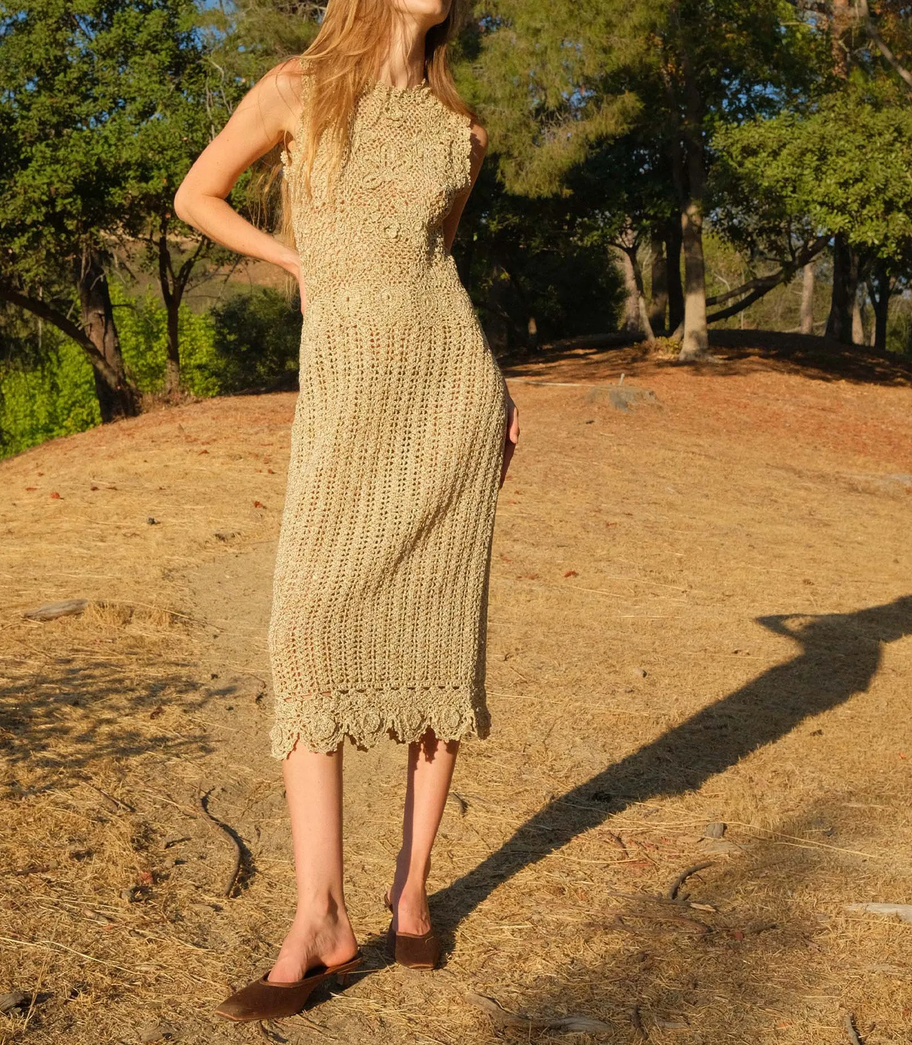 ESMINA DRESS -- METALLIC GOLD sold by Doen product image thumbnail 2