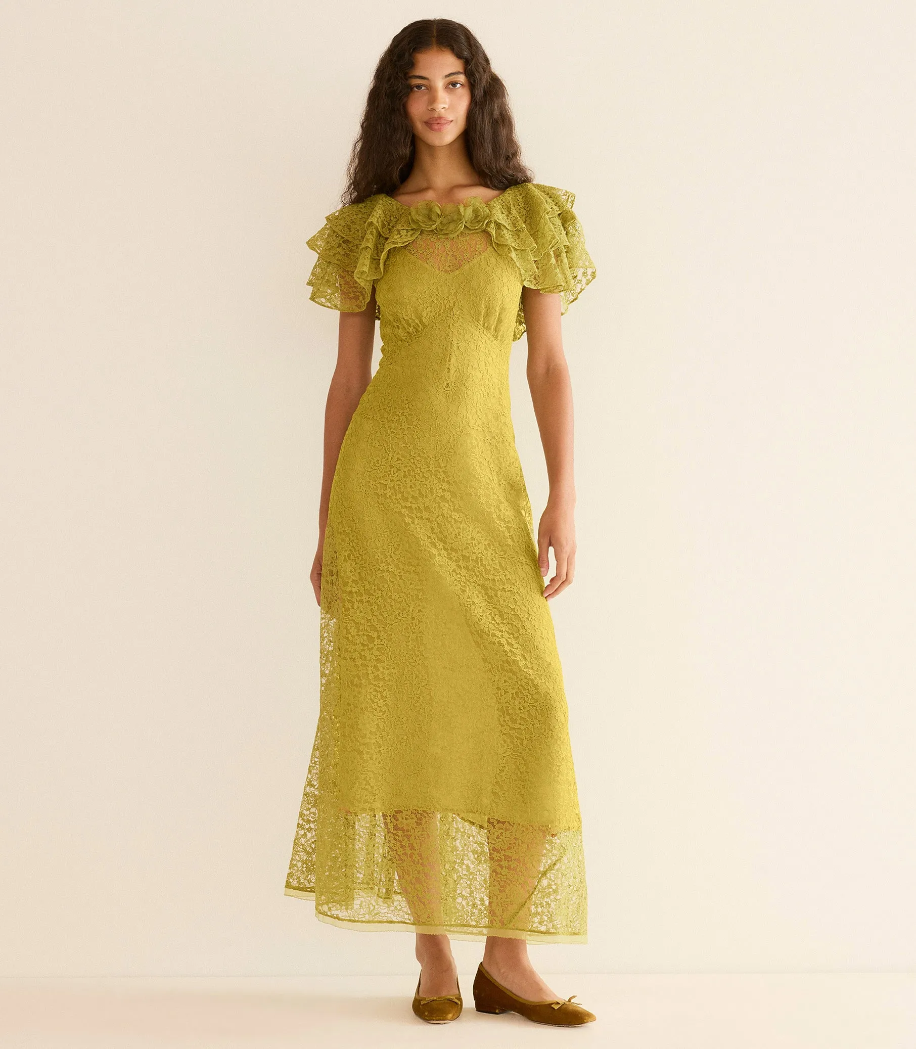NEVARA DRESS -- GREEN TEA sold by Doen product image thumbnail 5