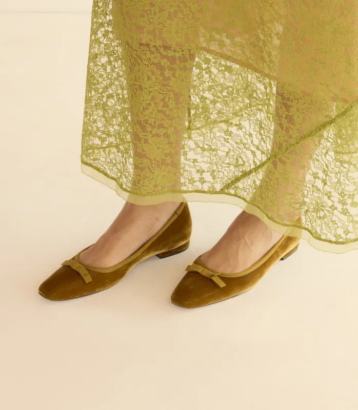ODETTE BALLET FLAT -- CURRY VELVET sold by Doen