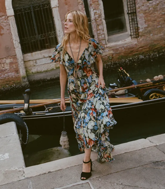 CARLA HEEL -- BLACK SUEDE sold by Doen