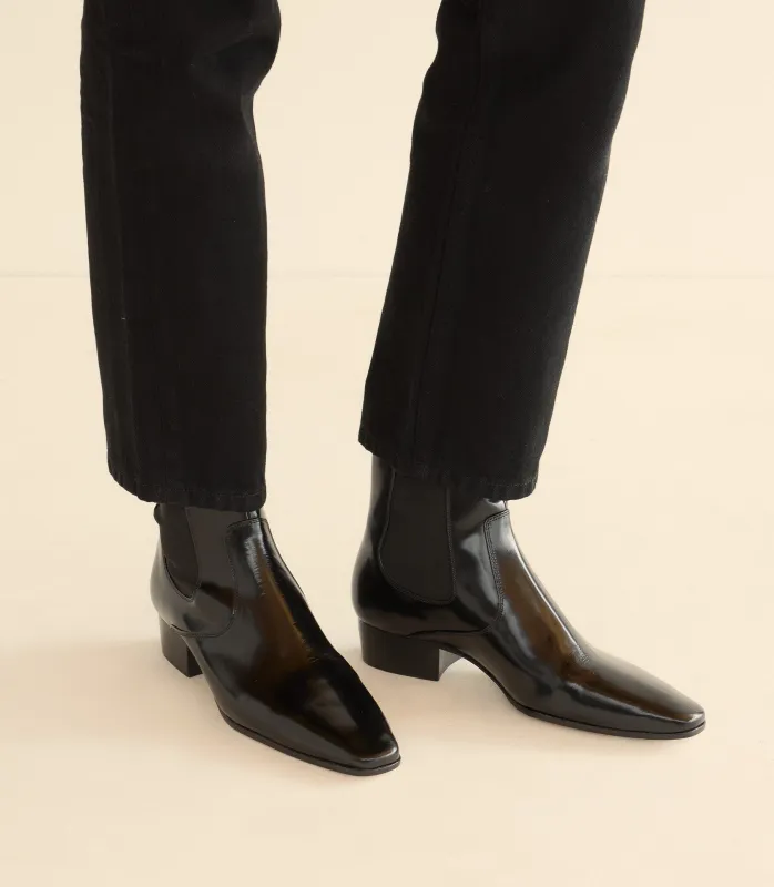 NORMANDY BOOT -- BLACK BOX CALF sold by Doen