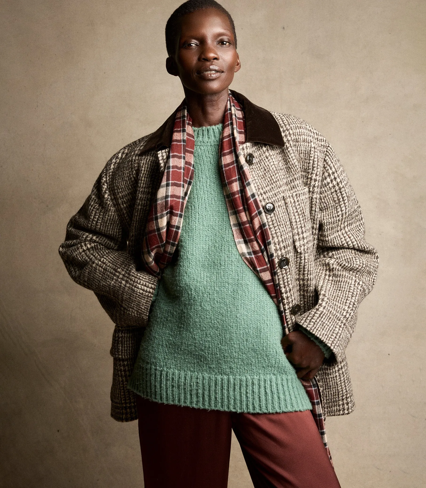 LANGSTON JACKET -- LASCELLE HOUNDSTOOTH CHECK sold by Doen