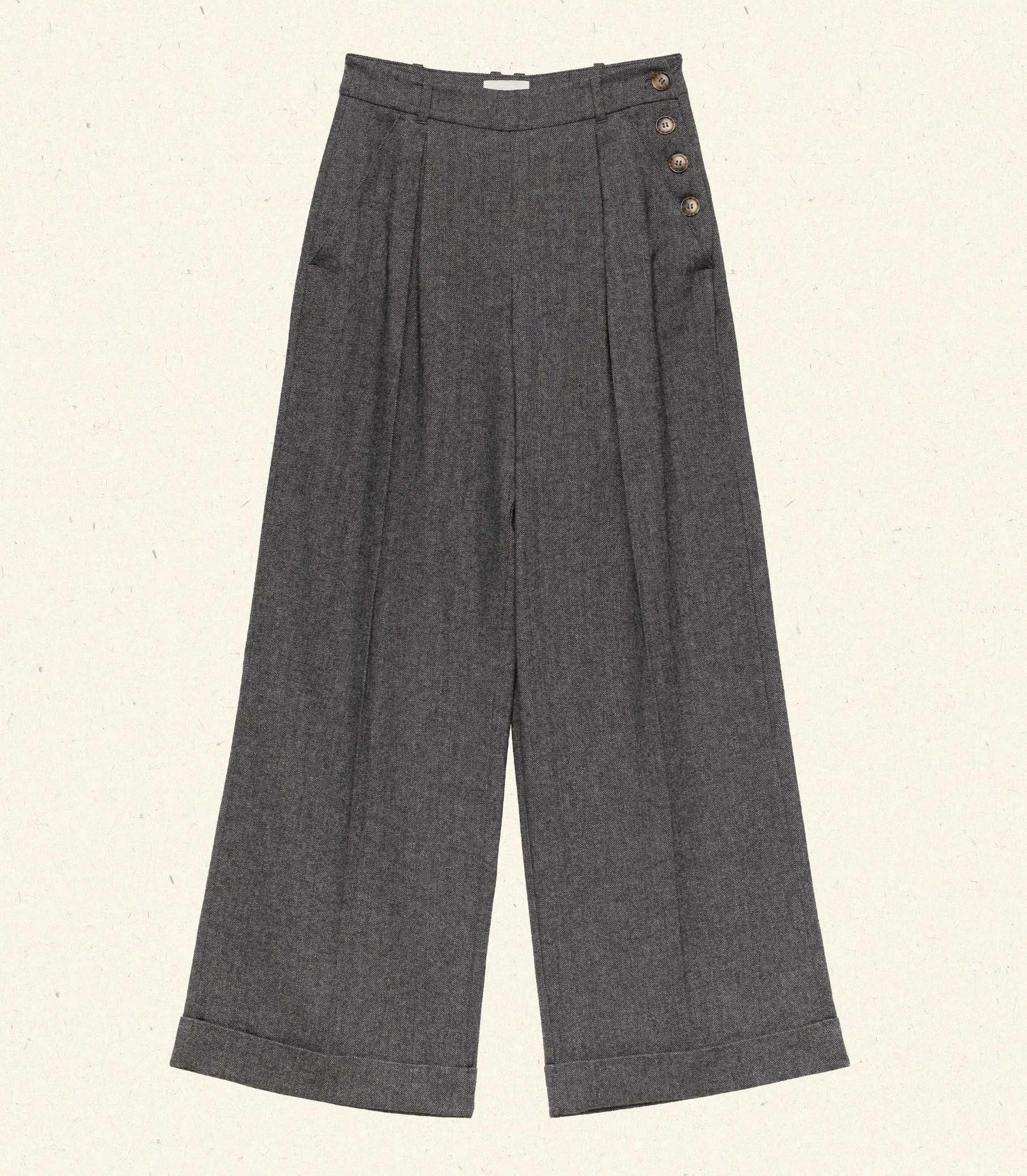 HMD -- LAWRENCE PANT -- BLACK HERRINGBONE sold by Doen product image thumbnail 5