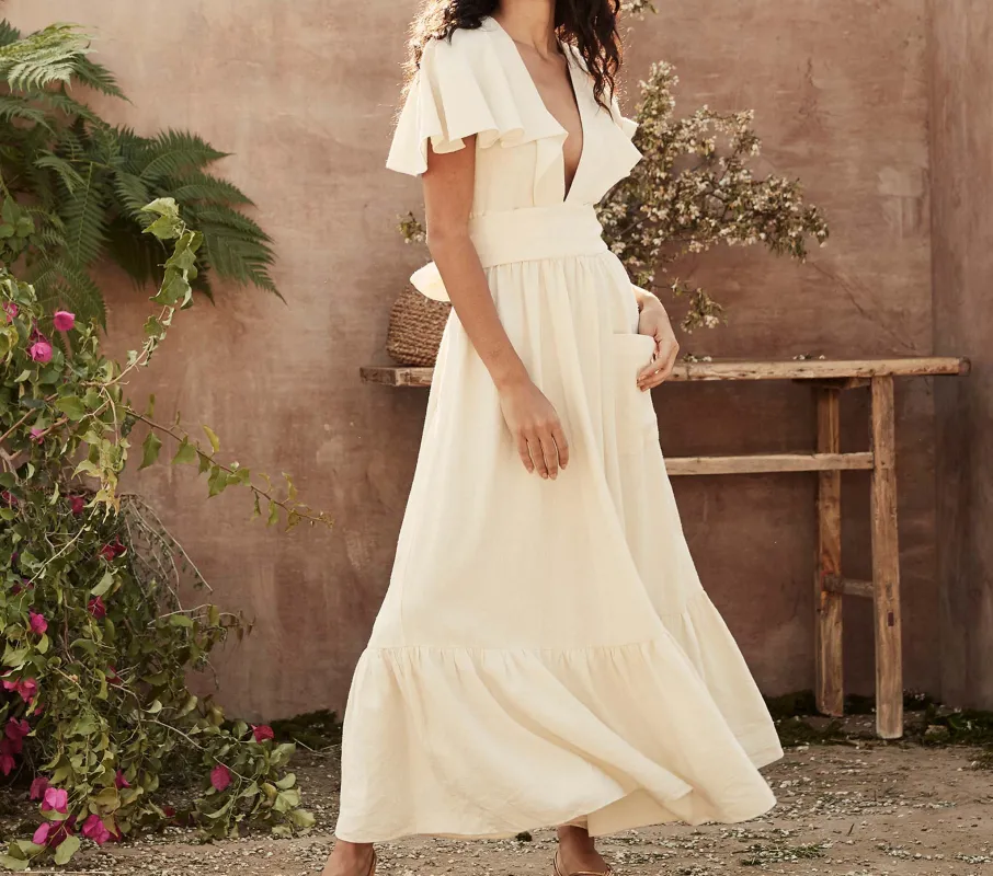 HMD -- TARRAGON DRESS -- NUTMILK sold by Doen