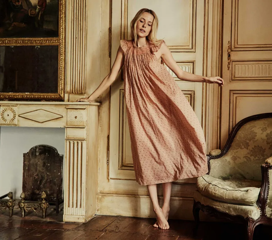 HMD -- LOVISA NIGHTGOWN -- ROSE WINDSWEPT FLORAL sold by Doen