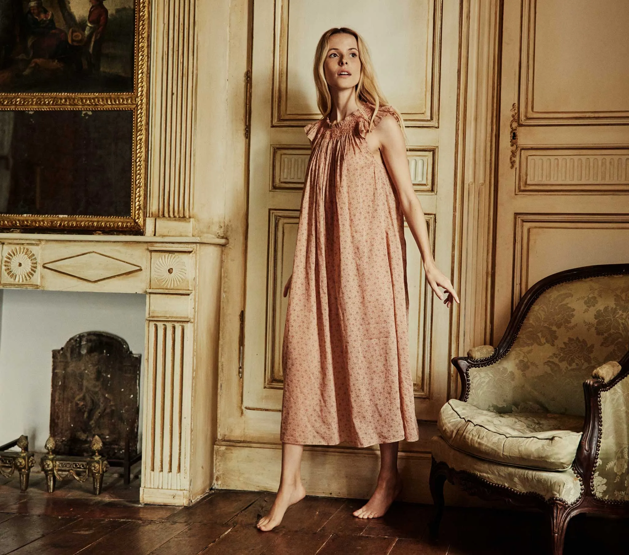 HMD -- LOVISA NIGHTGOWN -- ROSE WINDSWEPT FLORAL sold by Doen product image thumbnail 3