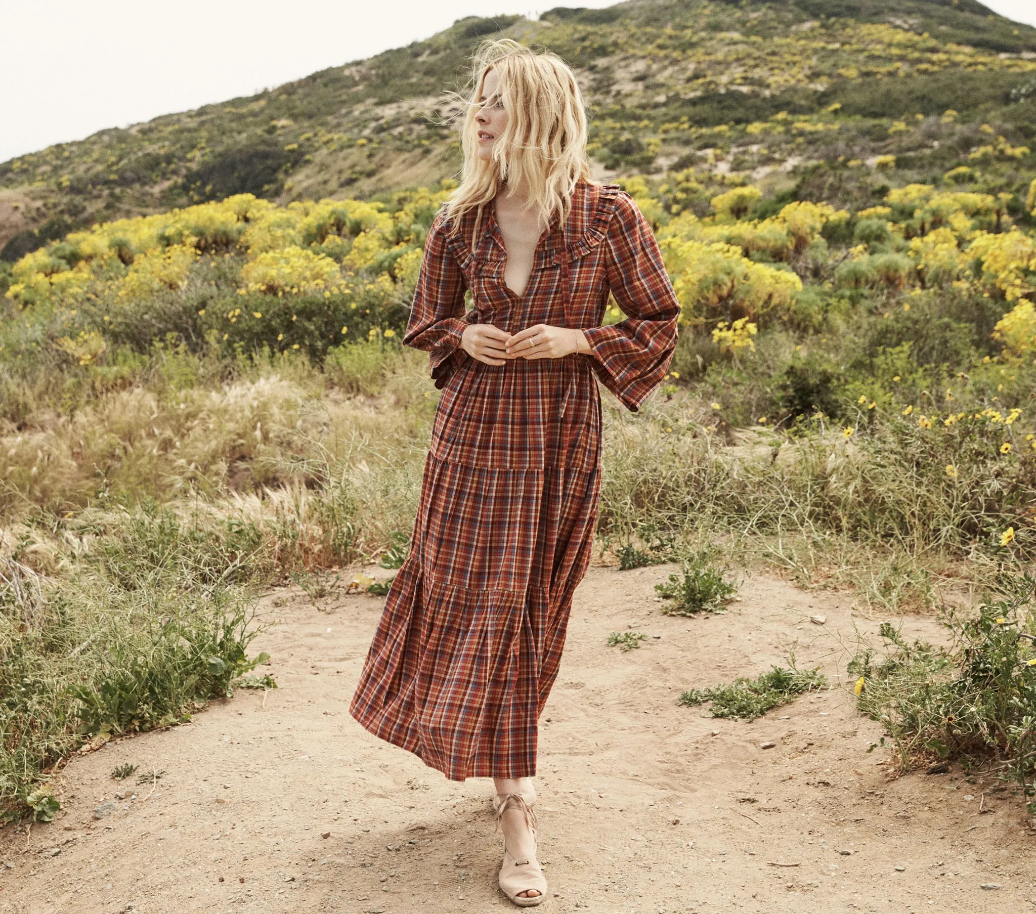 HMD -- HONEY DRESS -- BLUE AUTUMN PLAID sold by Doen product image thumbnail 4